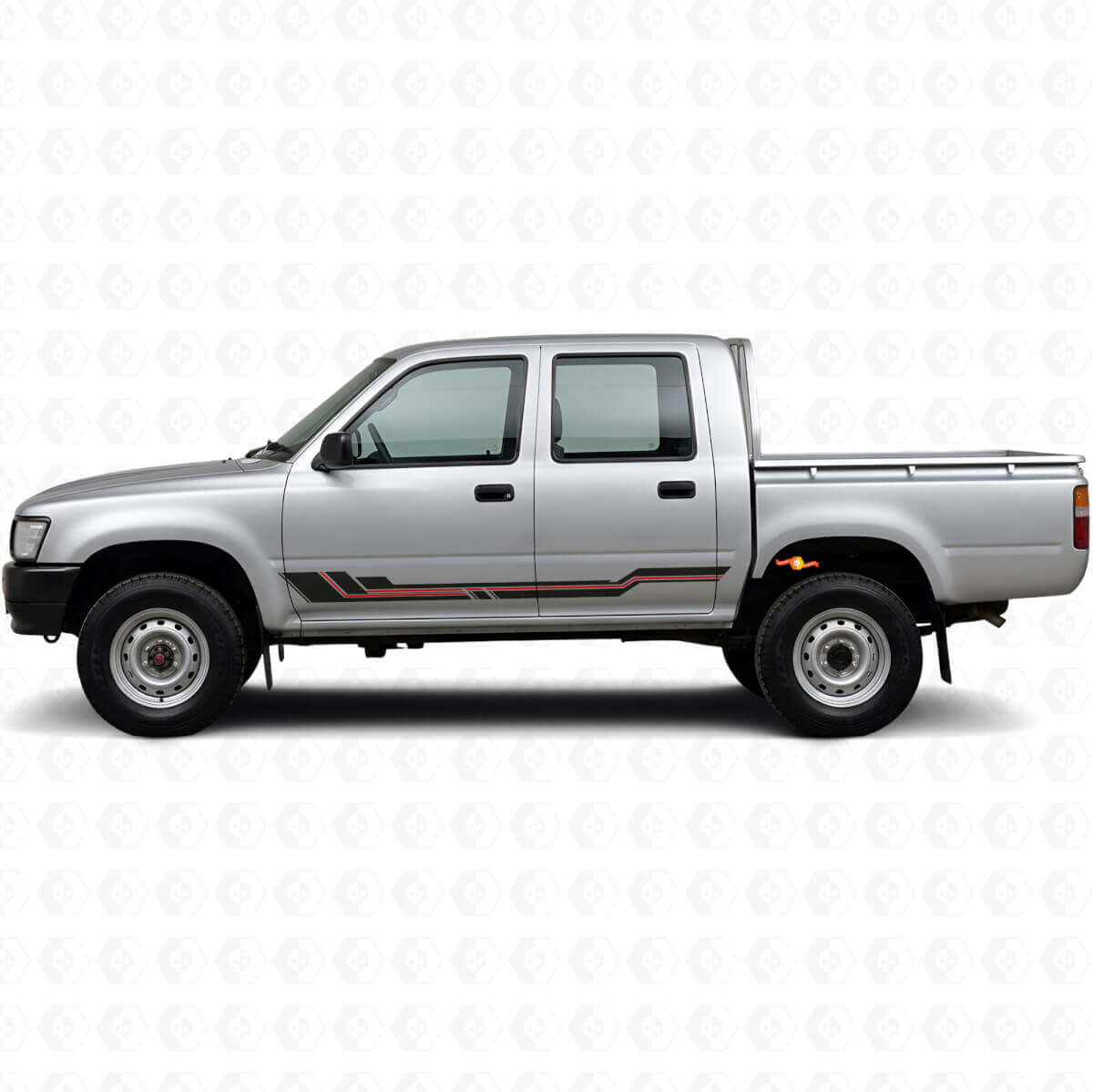 Gebogen Strepen Vinyl Decal voor Dorpel Toyota Hilux 1988-1997