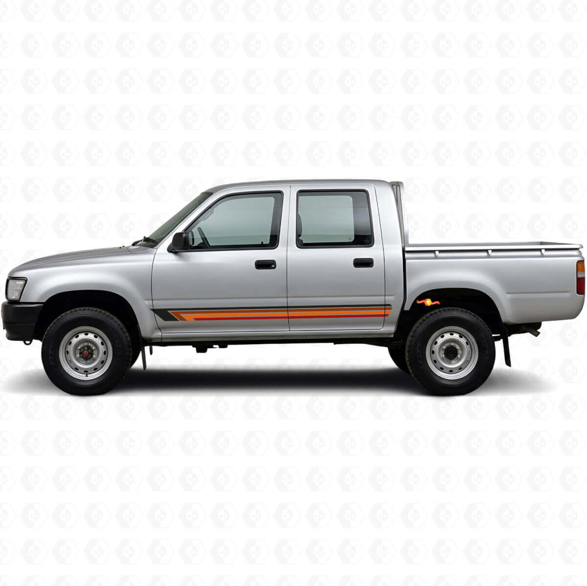 Vintage rechte strepen zijvinylsticker voor Toyota Hilux 1988-1997