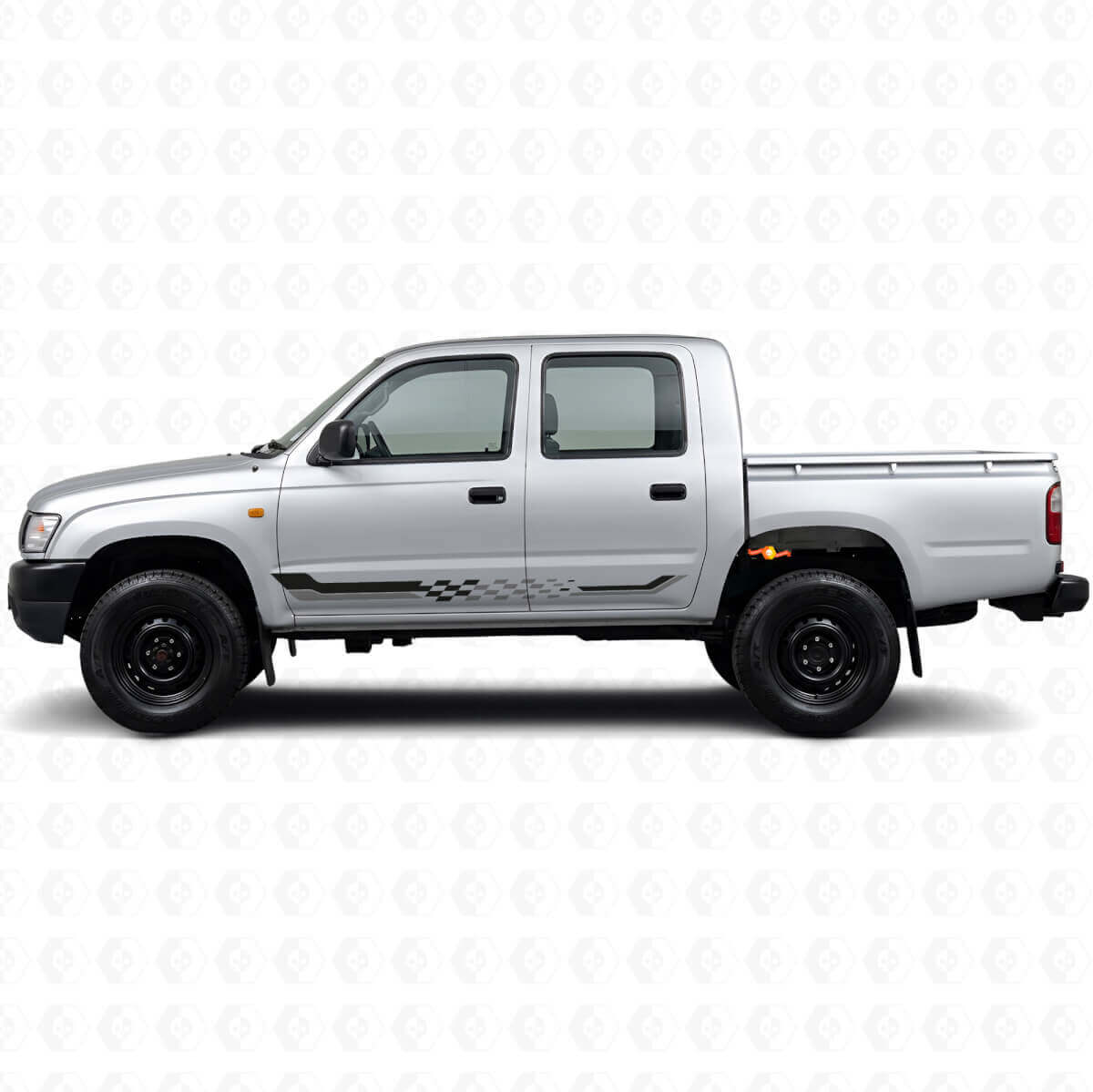 Zebrapatroon Zijstrepen Vinyl Decal voor Toyota Hilux 1997-2004