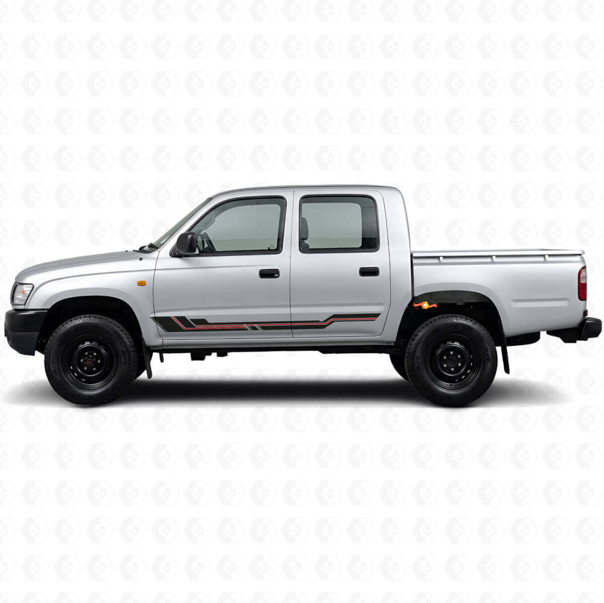 Geboogde Strepen Zijscherm Vinyl Decal voor Toyota Hilux 1997-2004