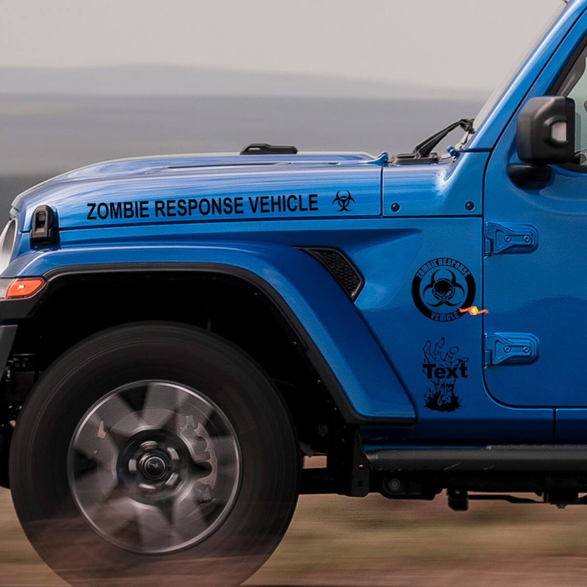 Zombie Outbreak Response Team-logo vinyl decal kit voor Jeep Wrangler Rubicon