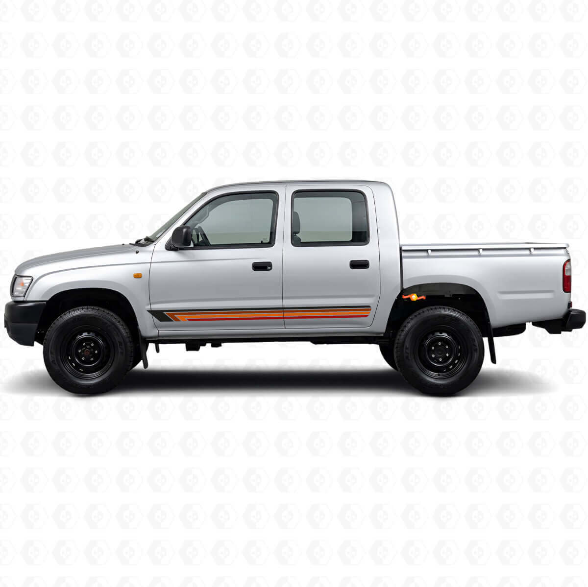 Vintage rechte strepen zijvinylsticker voor Toyota Hilux 1997-2004