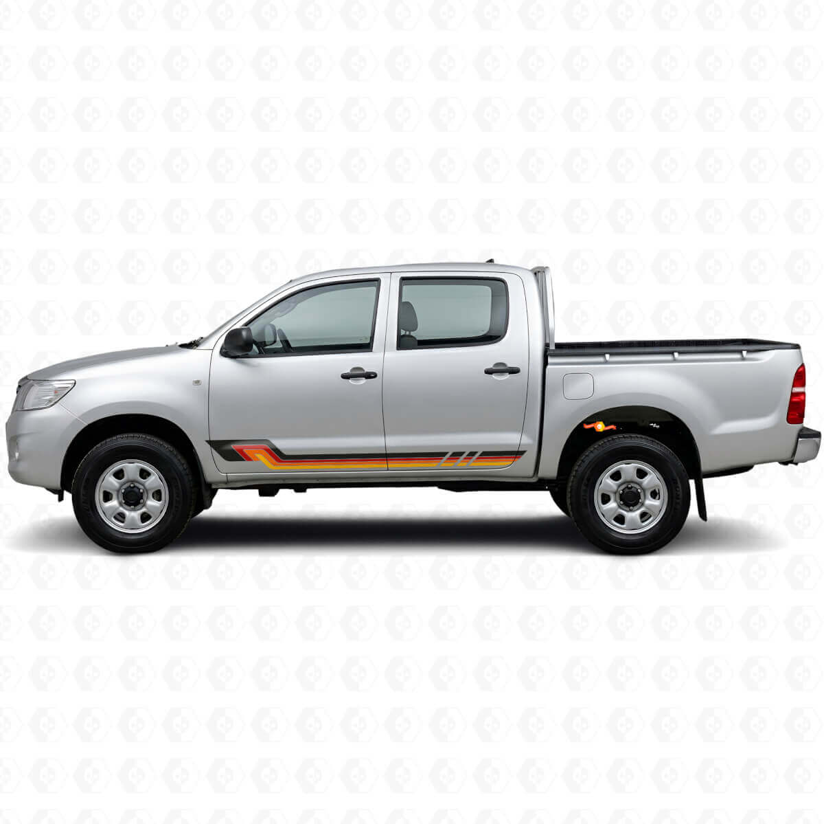 Vinylsticker in vintage stijl zijkstrepen voor Toyota Hilux 2004-2015
