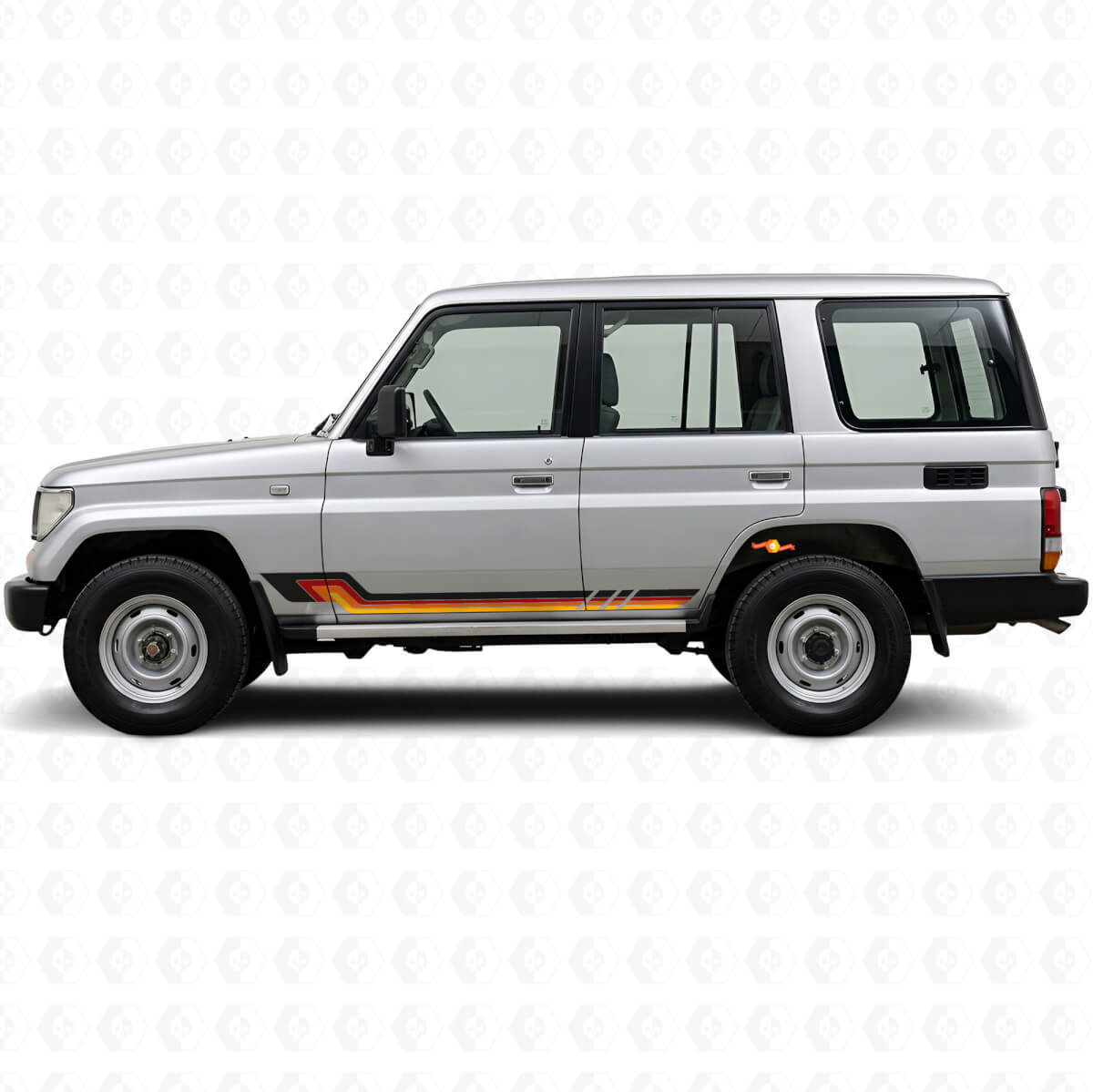 Vinylsticker met vintage stijl zijstrepen voor Toyota Land Cruiser Prado 1990-1996