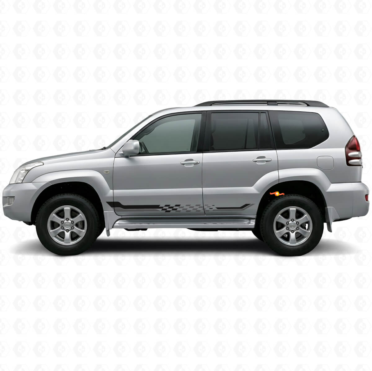 Schuine Vlag Zijstrepen Vinyl Decal voor Toyota Land Cruiser Prado 2002-2009