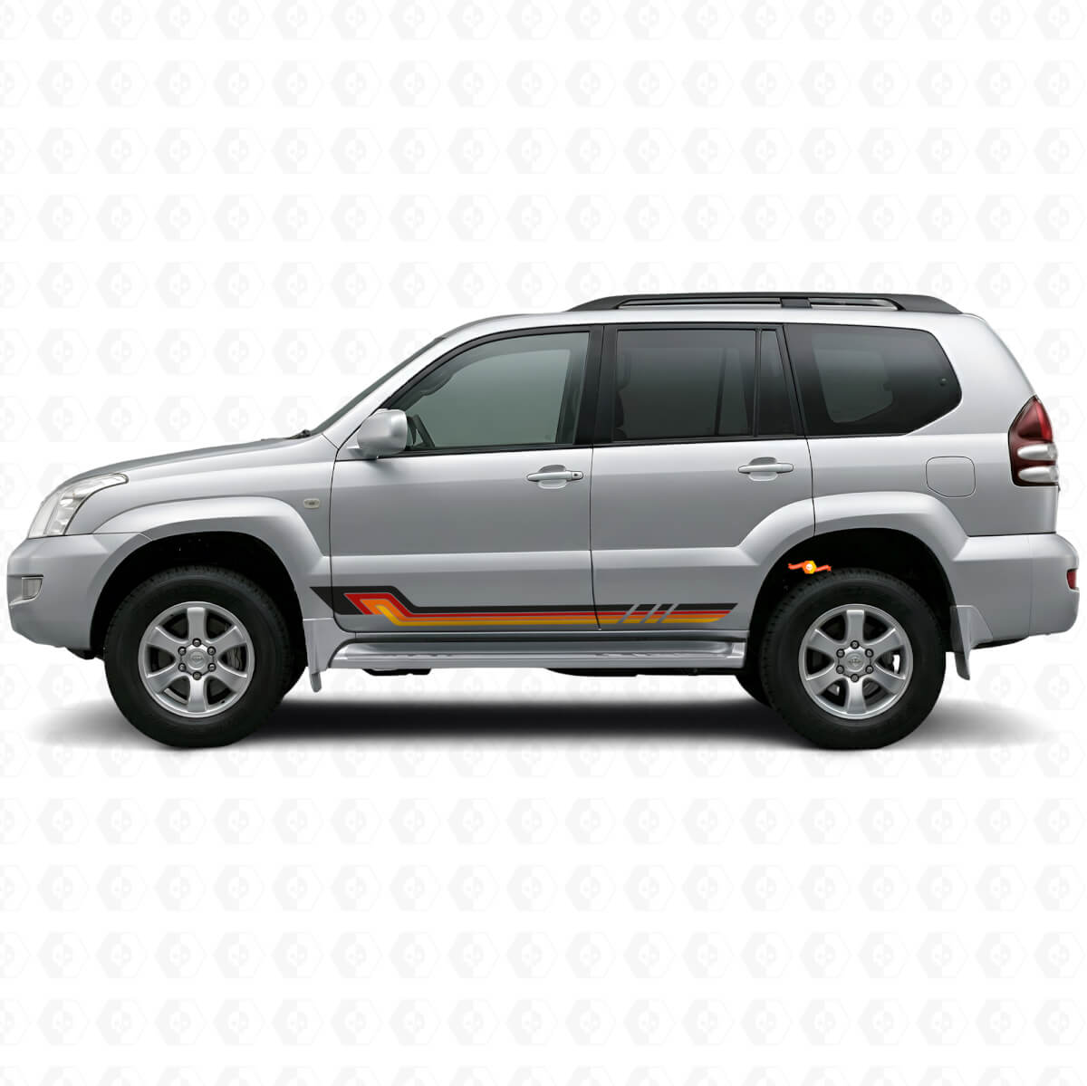 Vinylsticker in vintage stijl voor zijkanten voor Toyota Land Cruiser Prado 2002-2009