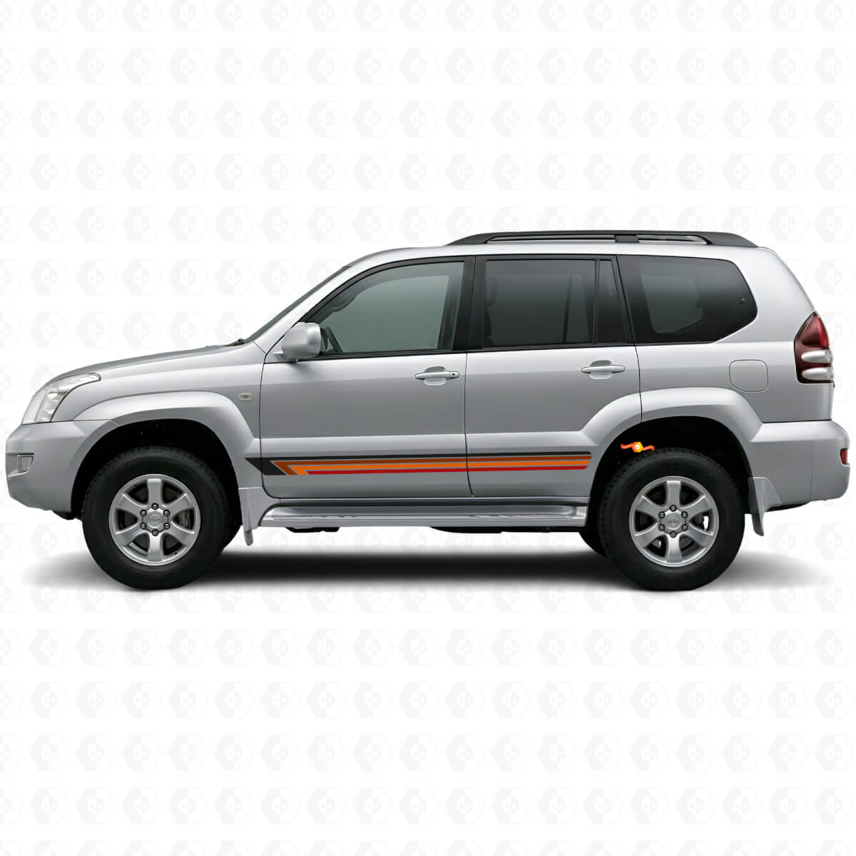 Vintage rechte strepen zijvinylsticker voor Toyota Land Cruiser Prado 2002-2009