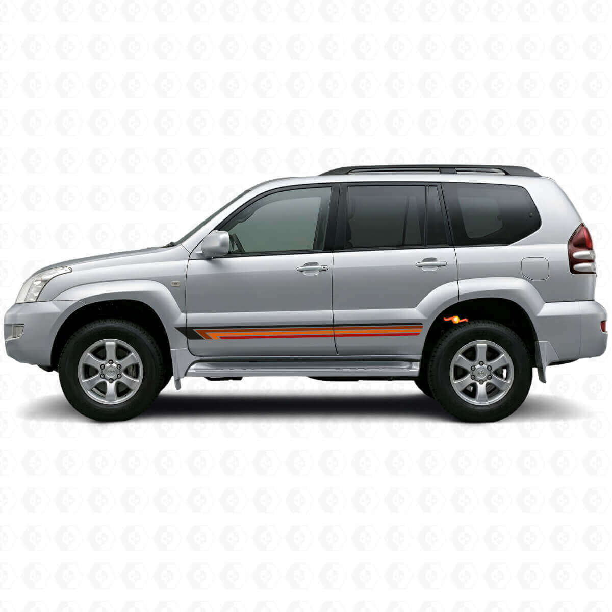 Vintage rechte strepen zijvinylsticker voor Toyota Land Cruiser Prado 2002-2009