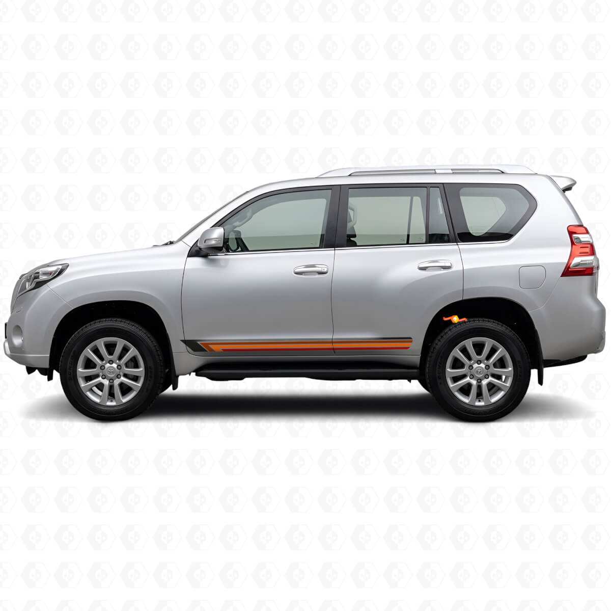 Vintage rechte strepen zijkant vinyl decal voor Toyota Land Cruiser Prado 2009-2023