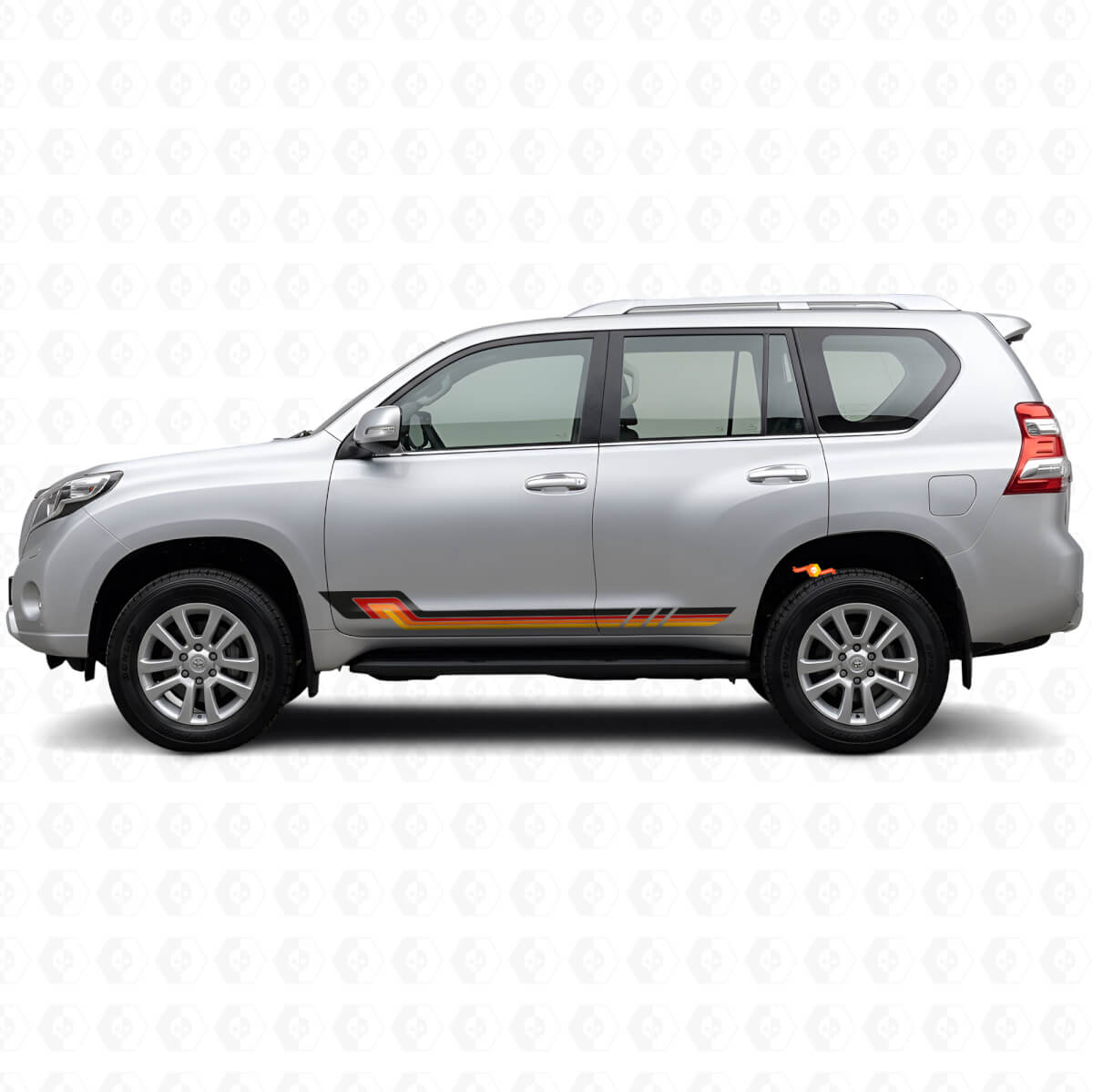 Vintage stijl zijstrepen vinyl decal voor Toyota Land Cruiser Prado 2009-2023