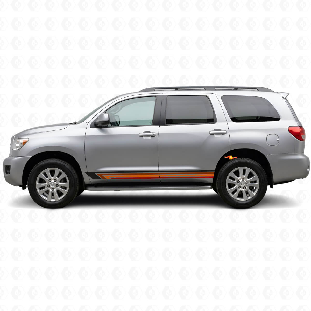 Vintage rechte strepen zijkant vinyl decal voor Toyota Sequoia 2007-2022