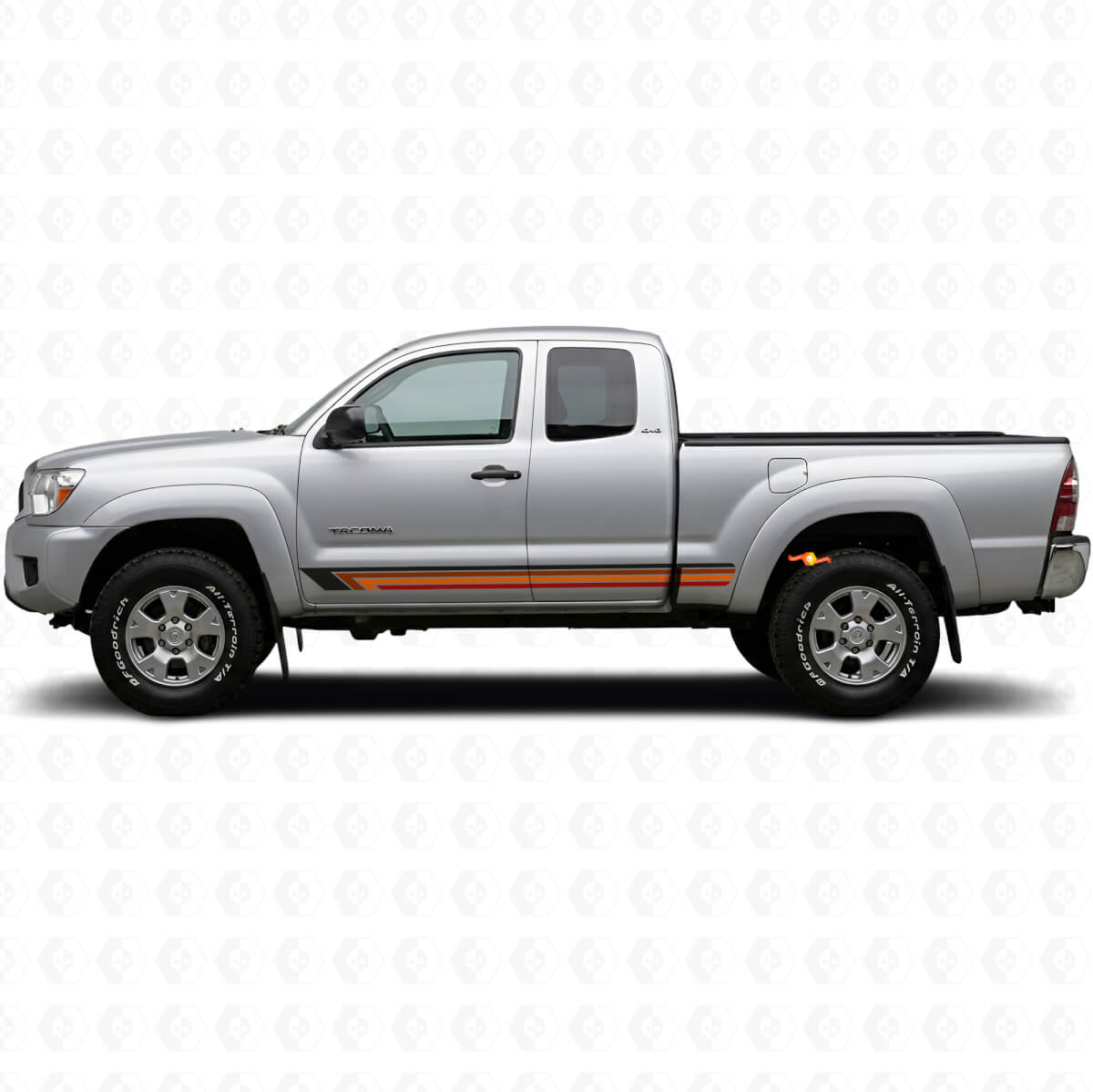 Vintage rechte strepen zijvinylsticker voor Toyota Tacoma 2004-2015
