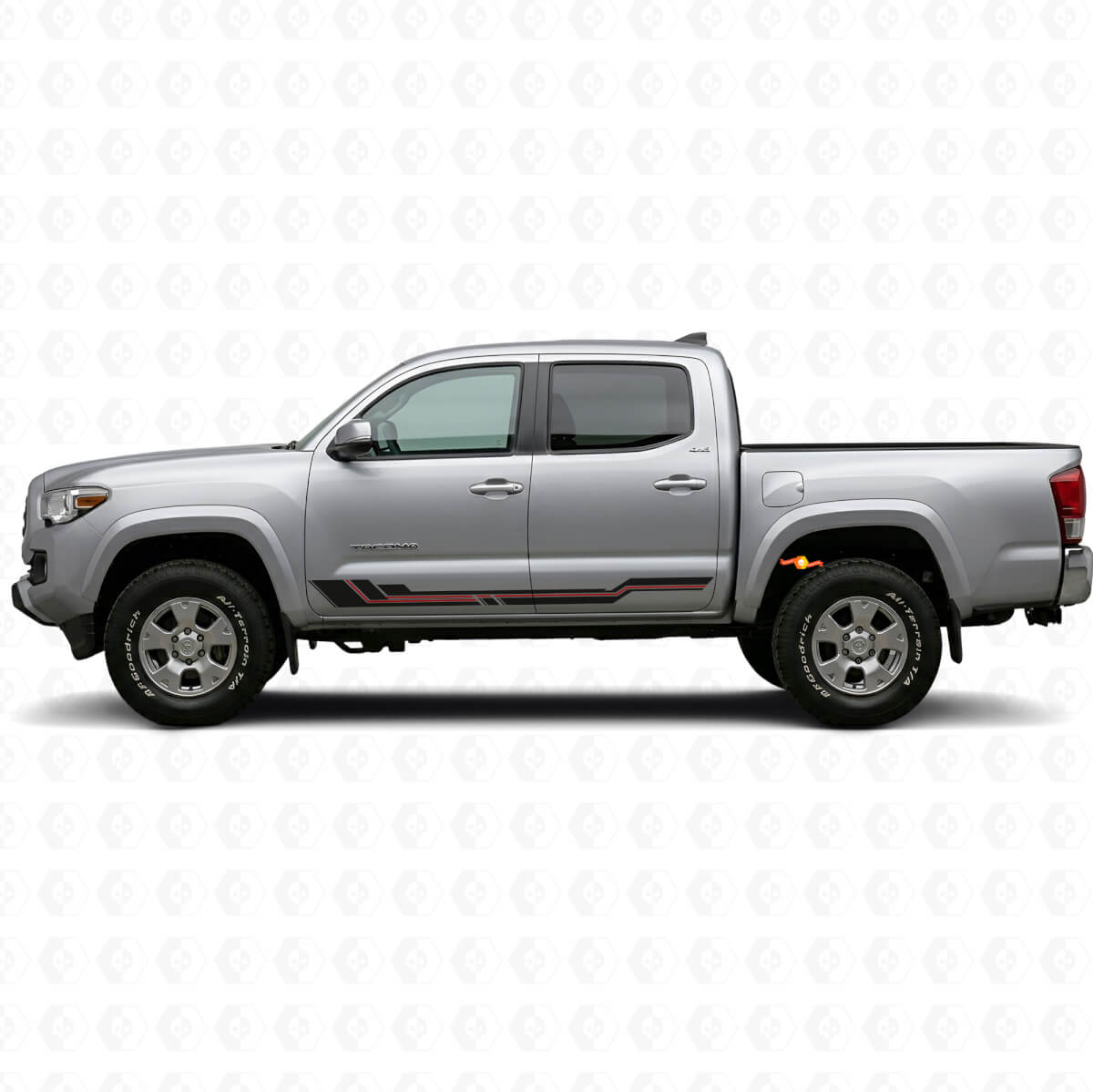 Gebogen Strepen Rocker Panel Vinyl Sticker voor Toyota Tacoma 2015-2023