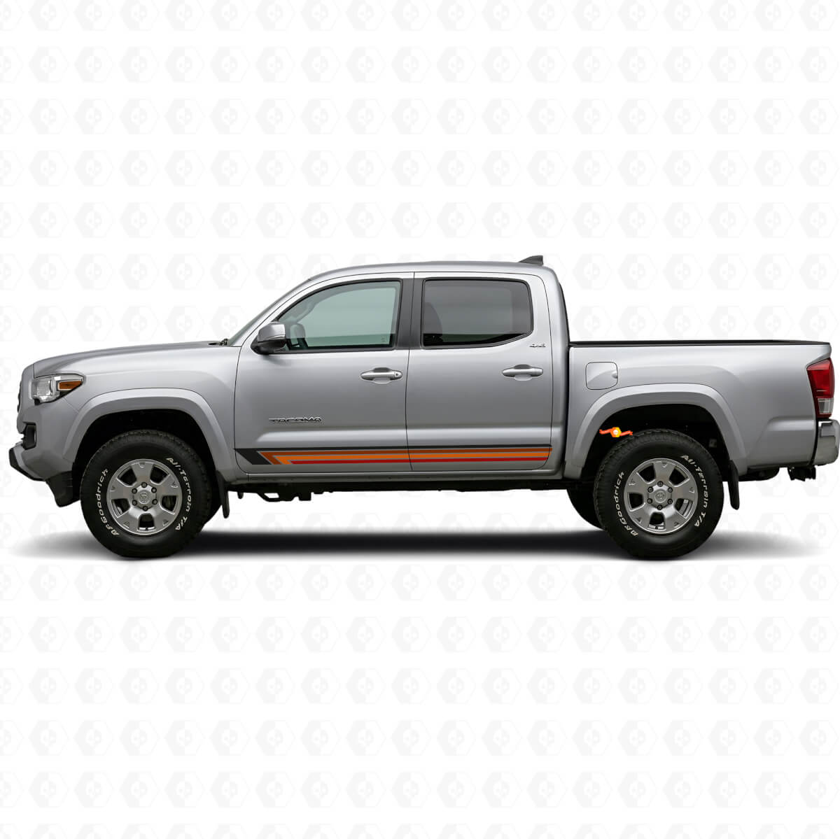 Vintage rechte strepen zijdelingse vinylsticker voor Toyota Tacoma 2015-2023