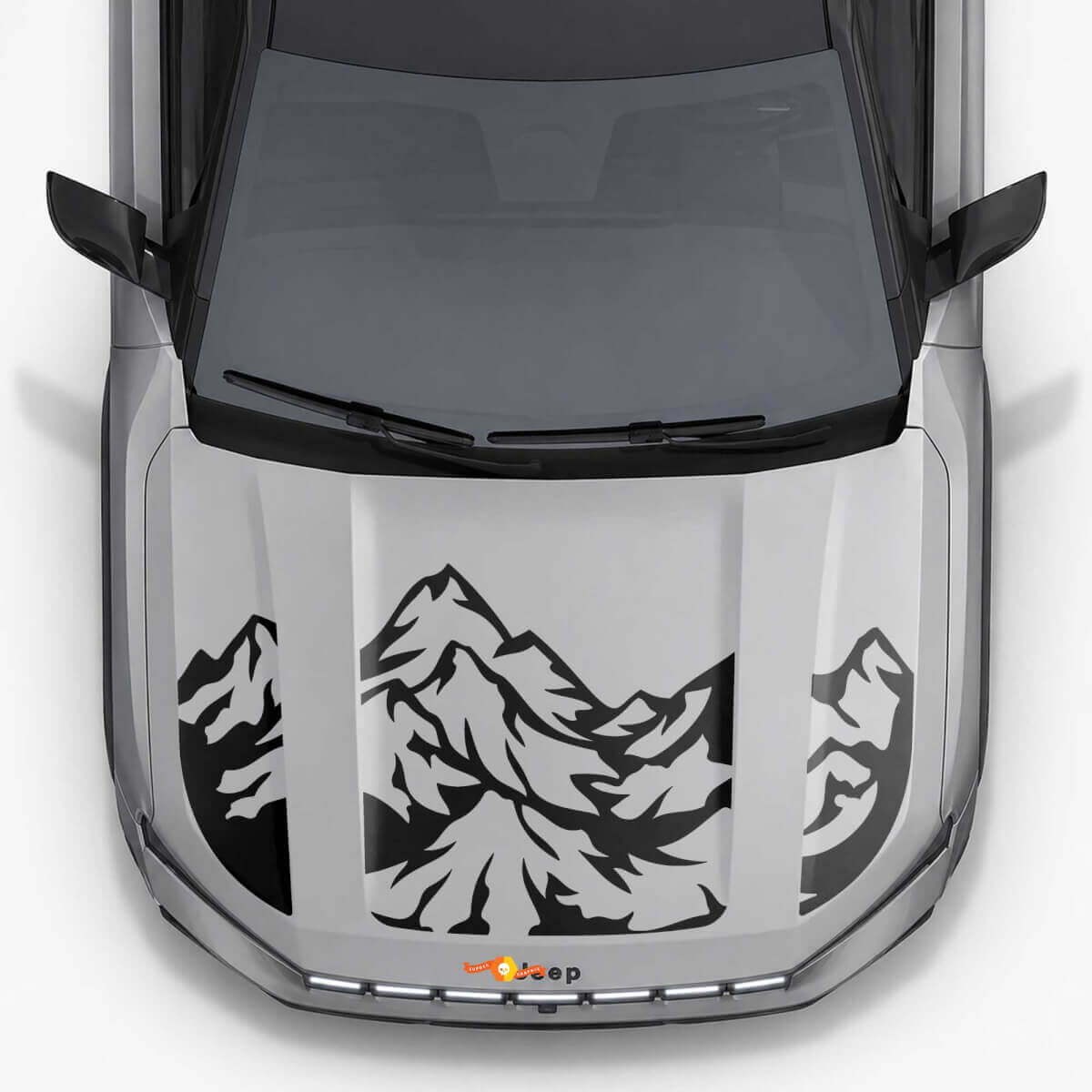Mountain Style Motorkap Drie Dubbele Strepen Vinyl Decal voor Jeep Compass 2026