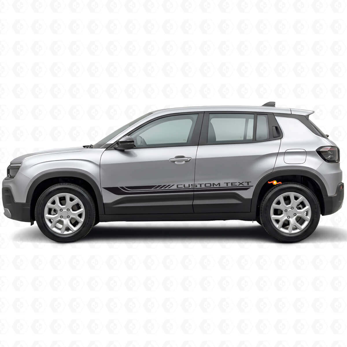 Vinylsticker met geruite gebogen zijstrepen voor Jeep Avenger 2023+