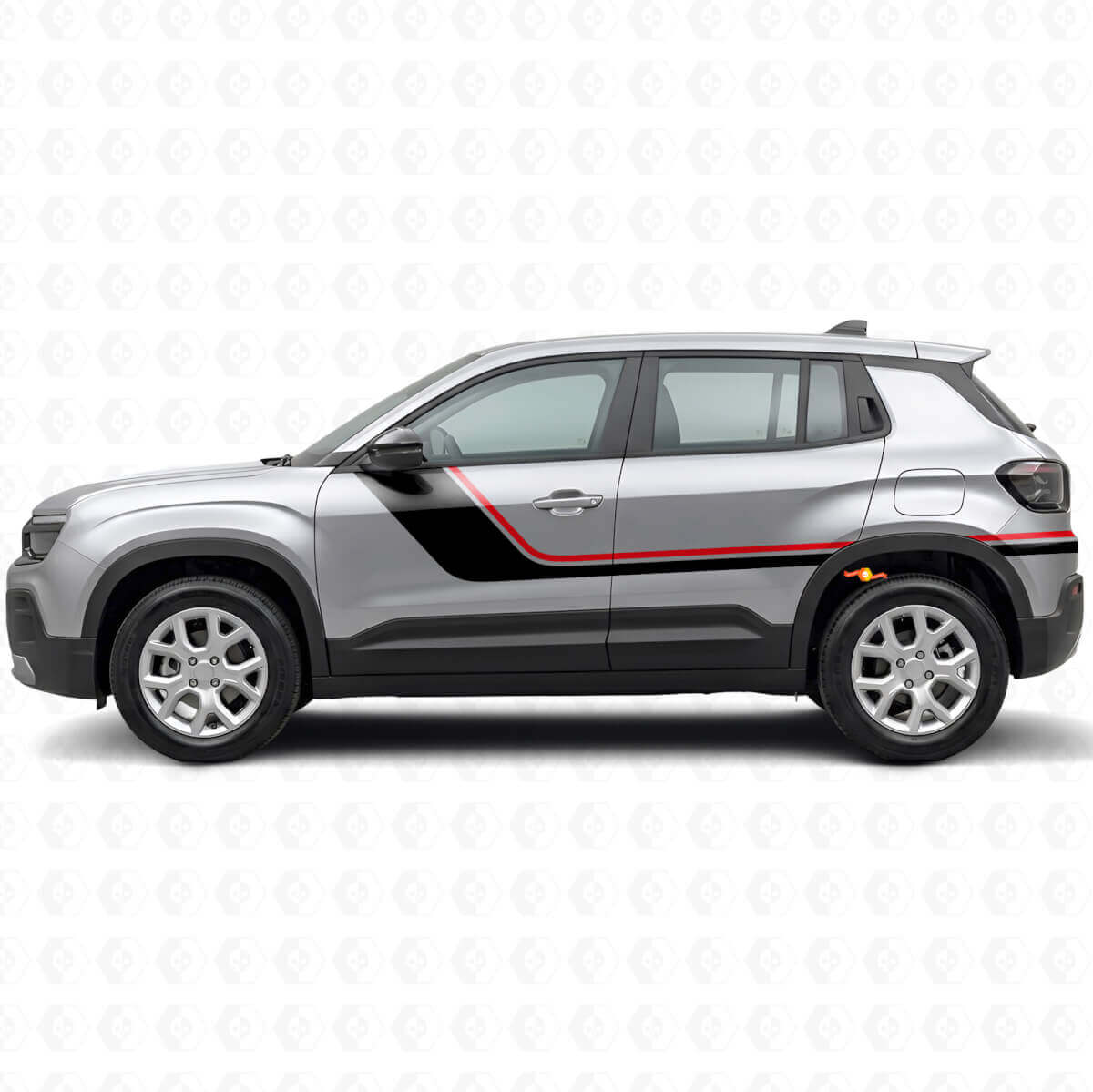 Twin Strepen Zijvinyl Decal Kit voor Jeep Avenger 2023+