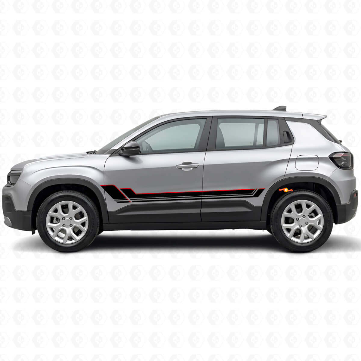Twin Strepen Deur Vinyl Decal Kit voor Jeep Avenger 2023+