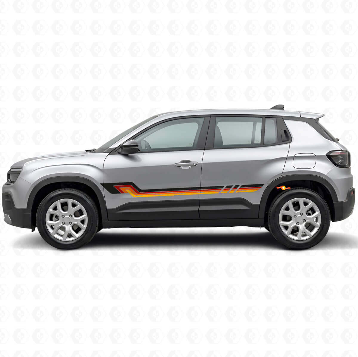 Vintage Stijl Side Stripes Vinyl Sticker voor Jeep Avenger 2023+
