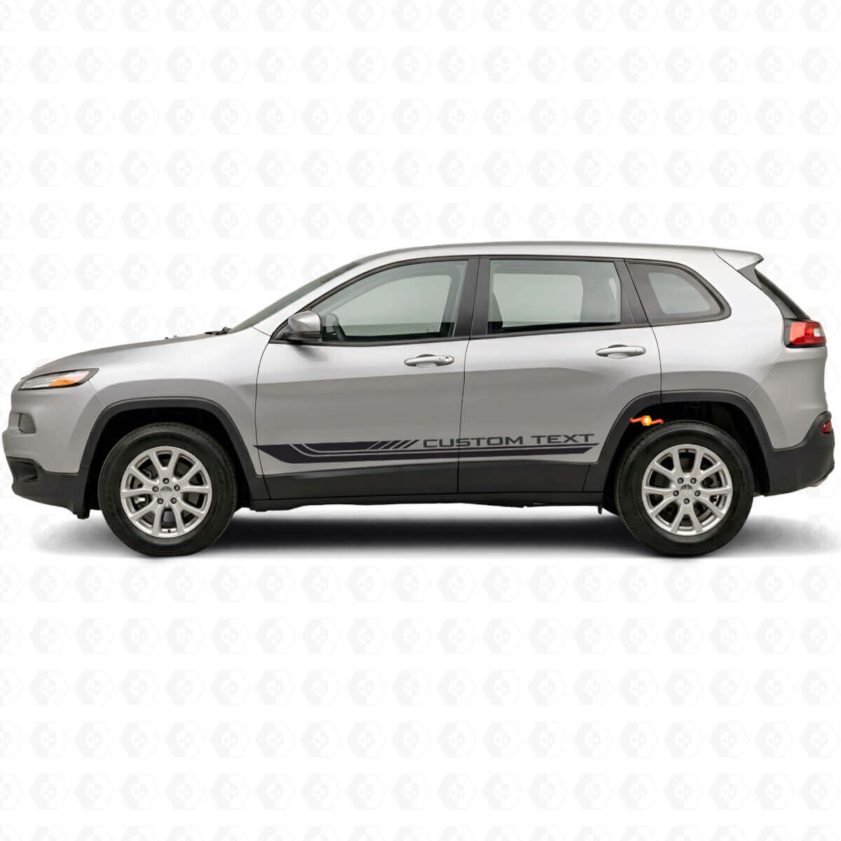 Ruitvormige Gebogen Zijstrepen Vinyl Sticker voor Jeep Cherokee KL 2013-2023