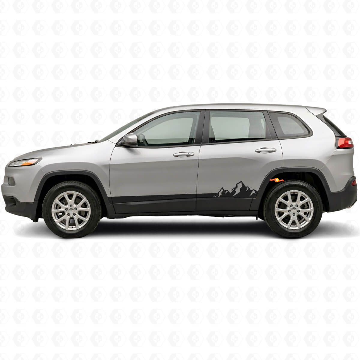 Mountains Dunne Strepen Zijvinylsticker voor Jeep Cherokee KL 2013-2023