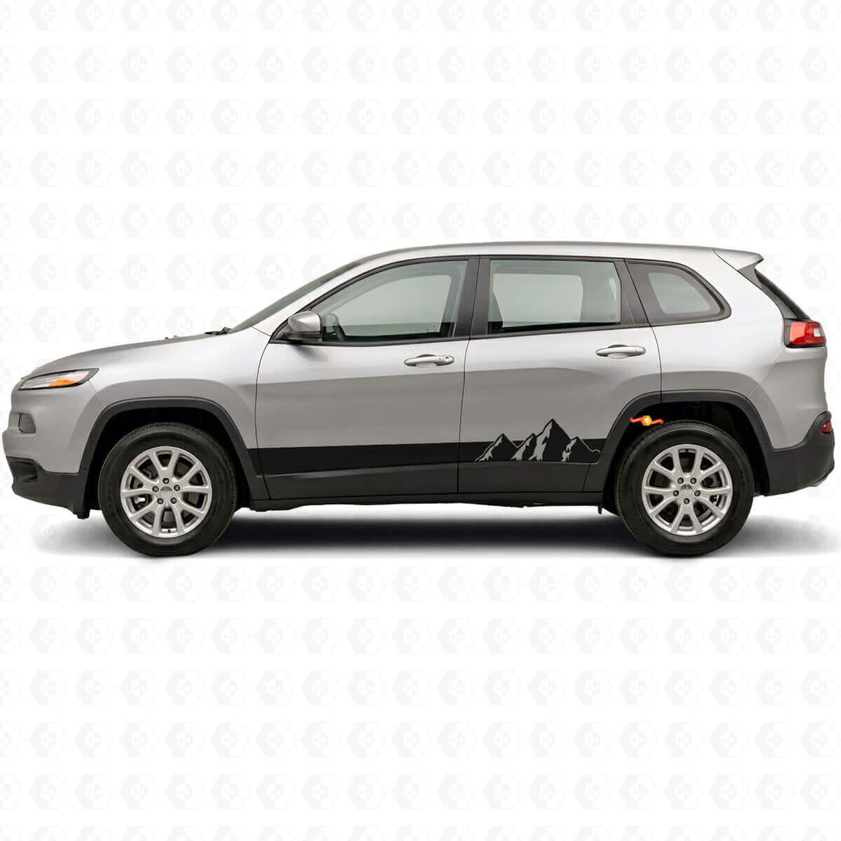 Mountains Wide Stripes Zij Vinyl Decal voor Jeep Cherokee KL 2013-2023