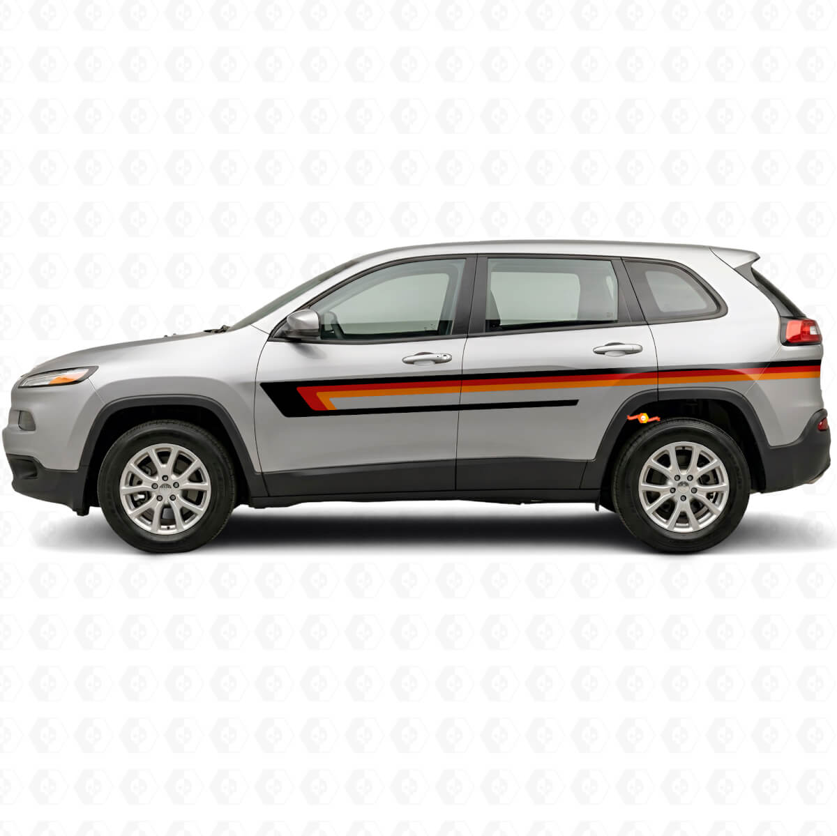 Drievoudige Strepen Deurzij Vinyl Decal voor Jeep Cherokee KL 2013-2023