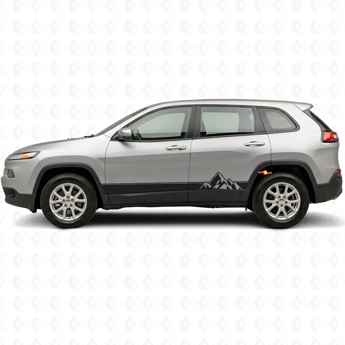 Mountains Style Strepen Zijvinyl Decal Kit voor Jeep Cherokee KL 2013-2023