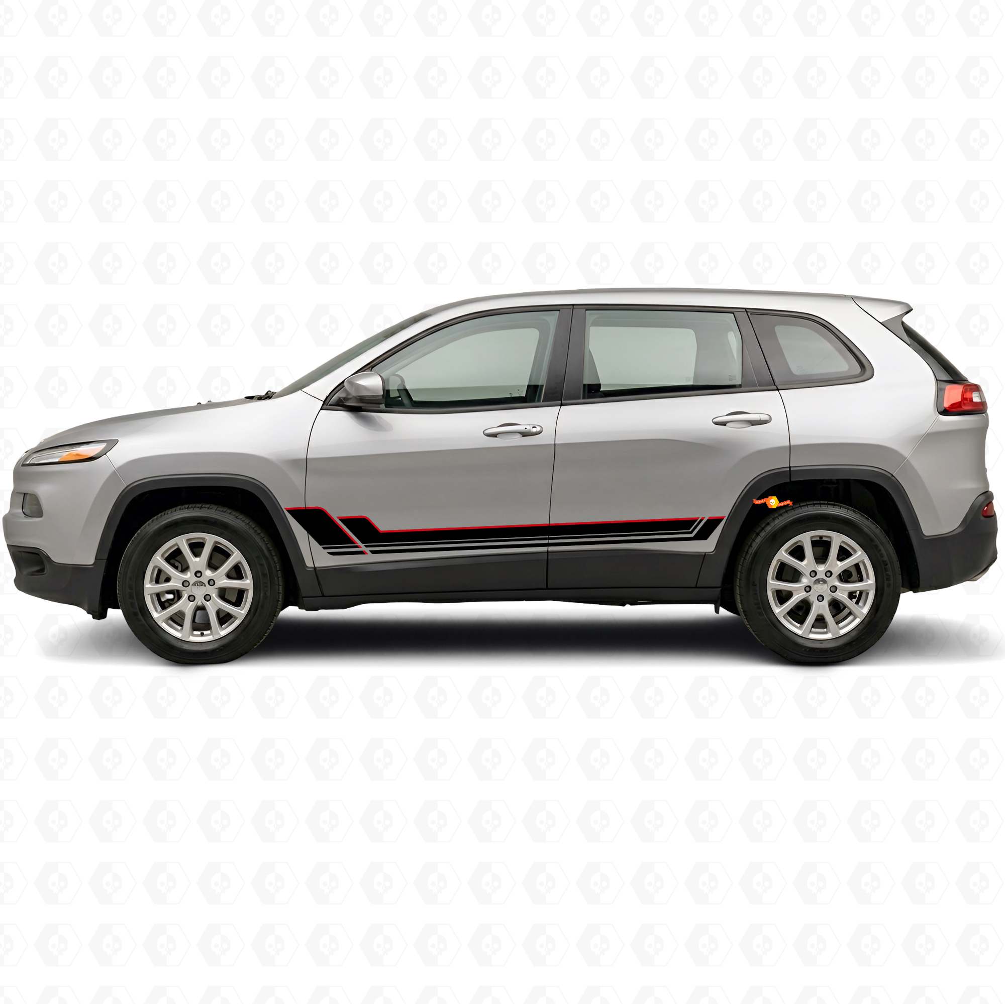 Twin Stripes Deur Vinyl Sticker Kit voor Jeep Cherokee KL 2013-2023