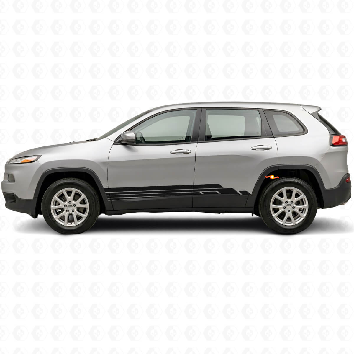 Gebogen Strepen Zij Vinyl Decal Kit voor Jeep Cherokee KL 2013-2023