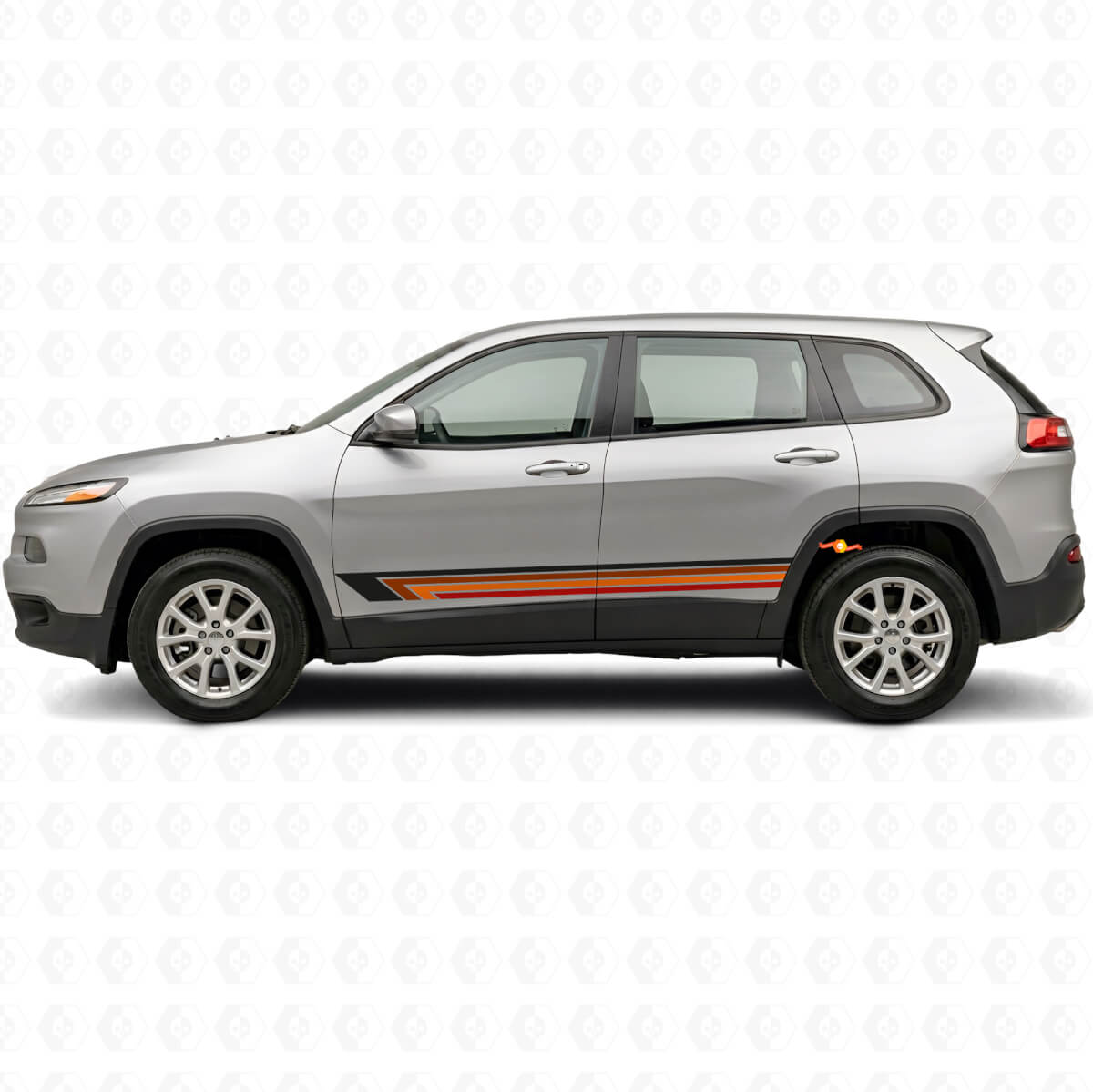 Vintage rechte strepen zijkant vinyl decal voor Jeep Cherokee KL 2013-2023