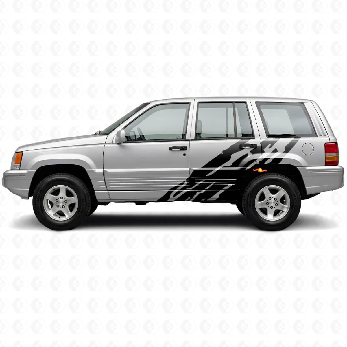 Modderspat Grafische Zijde Vinyl Sticker voor Jeep Grand Cherokee 1993-1998