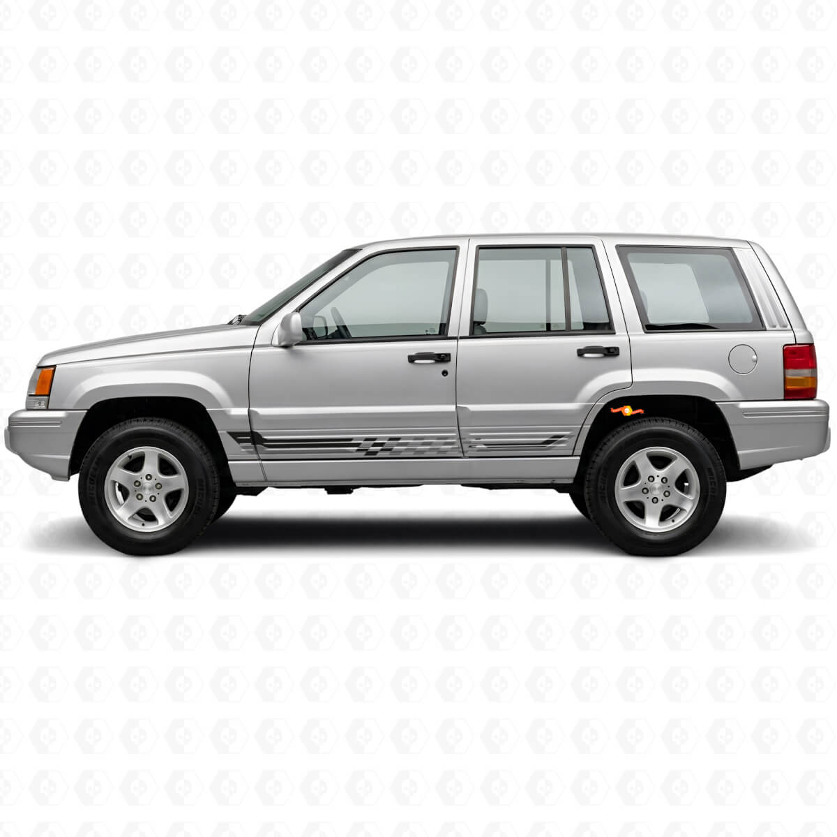 Vinkvlag Zijstrepen Vinyl Decal voor Jeep Grand Cherokee 1993-1998