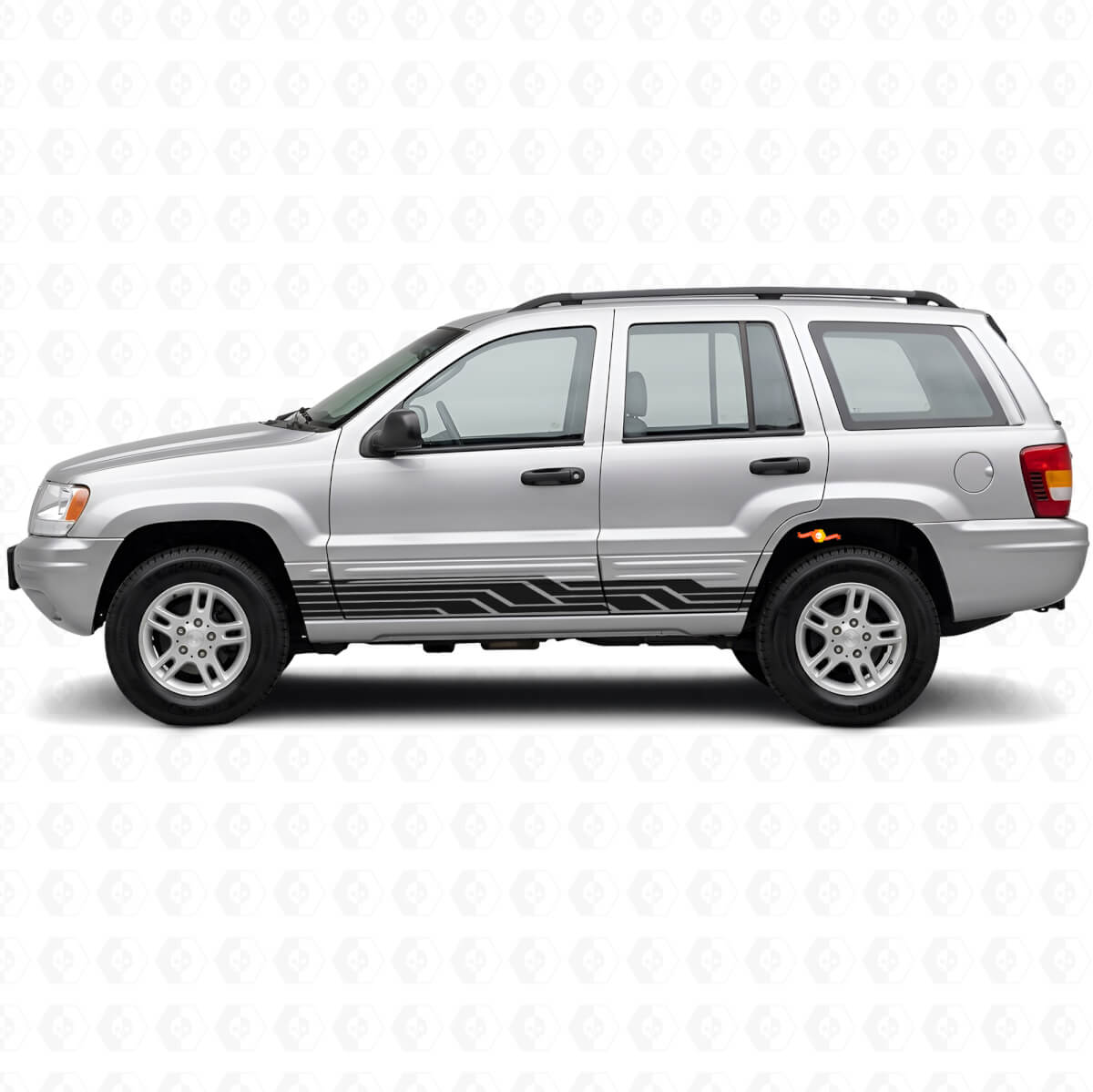 Gevlochten Strepen Zij Vinyl Sticker voor Jeep Grand Cherokee 1999-2004