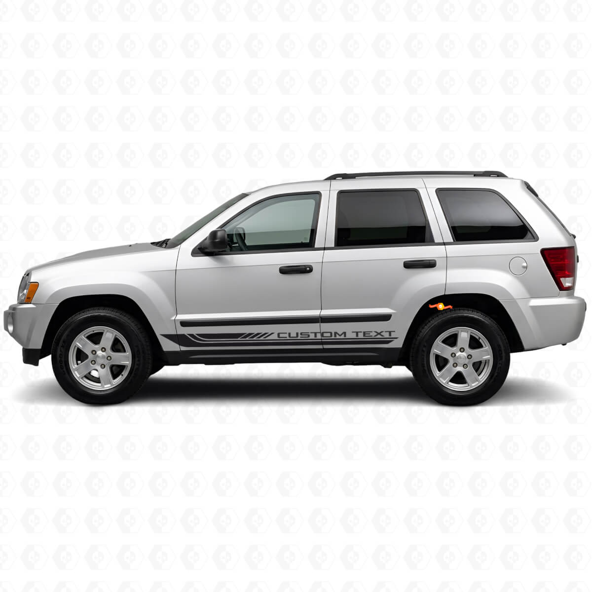 Geruite Gebogen Zijstrepen Vinyl Decal voor Jeep Grand Cherokee 2005-2010
