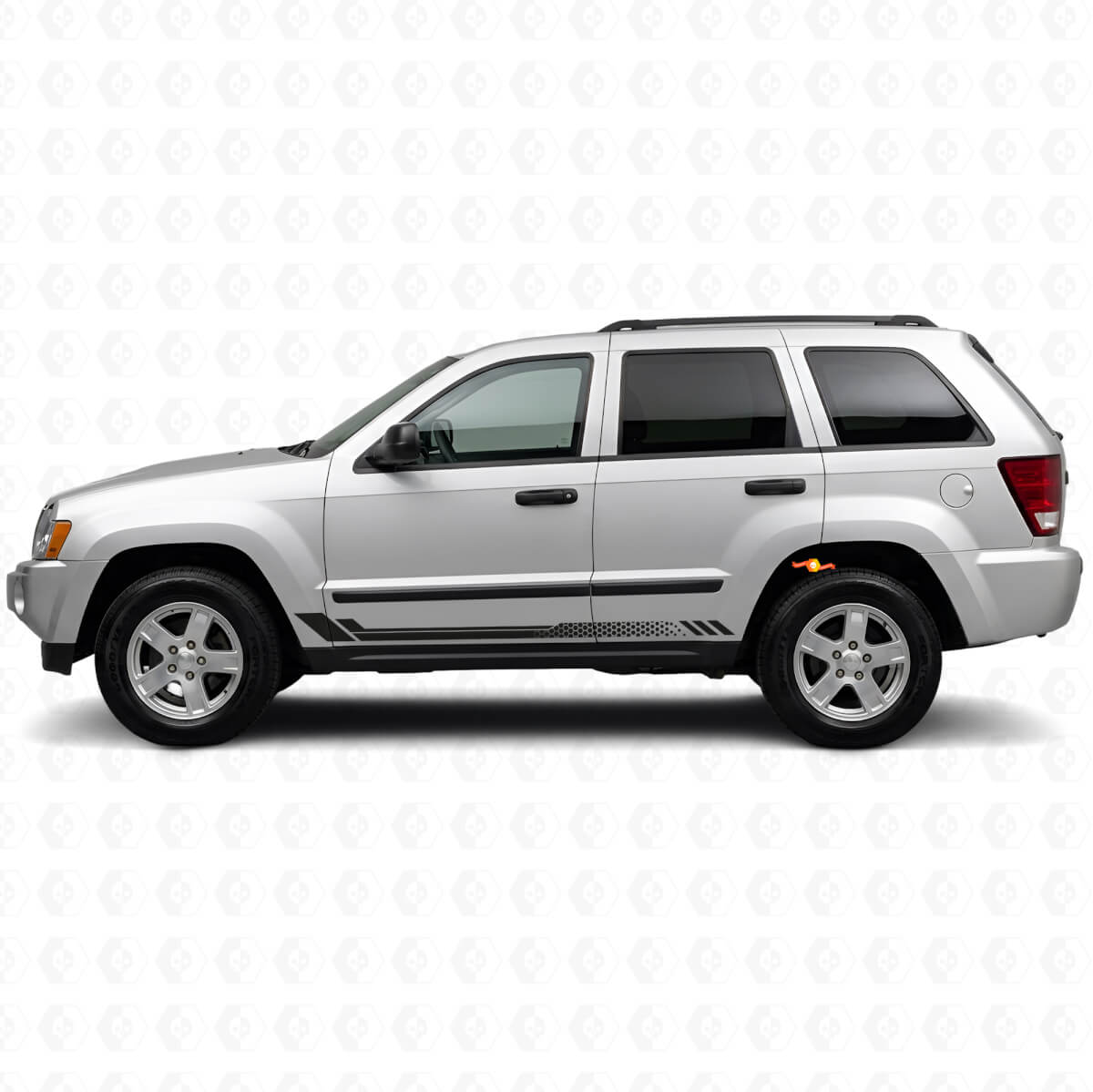 Honeycomb Strepen Zij Vinyl Sticker voor Jeep Grand Cherokee 2005-2010