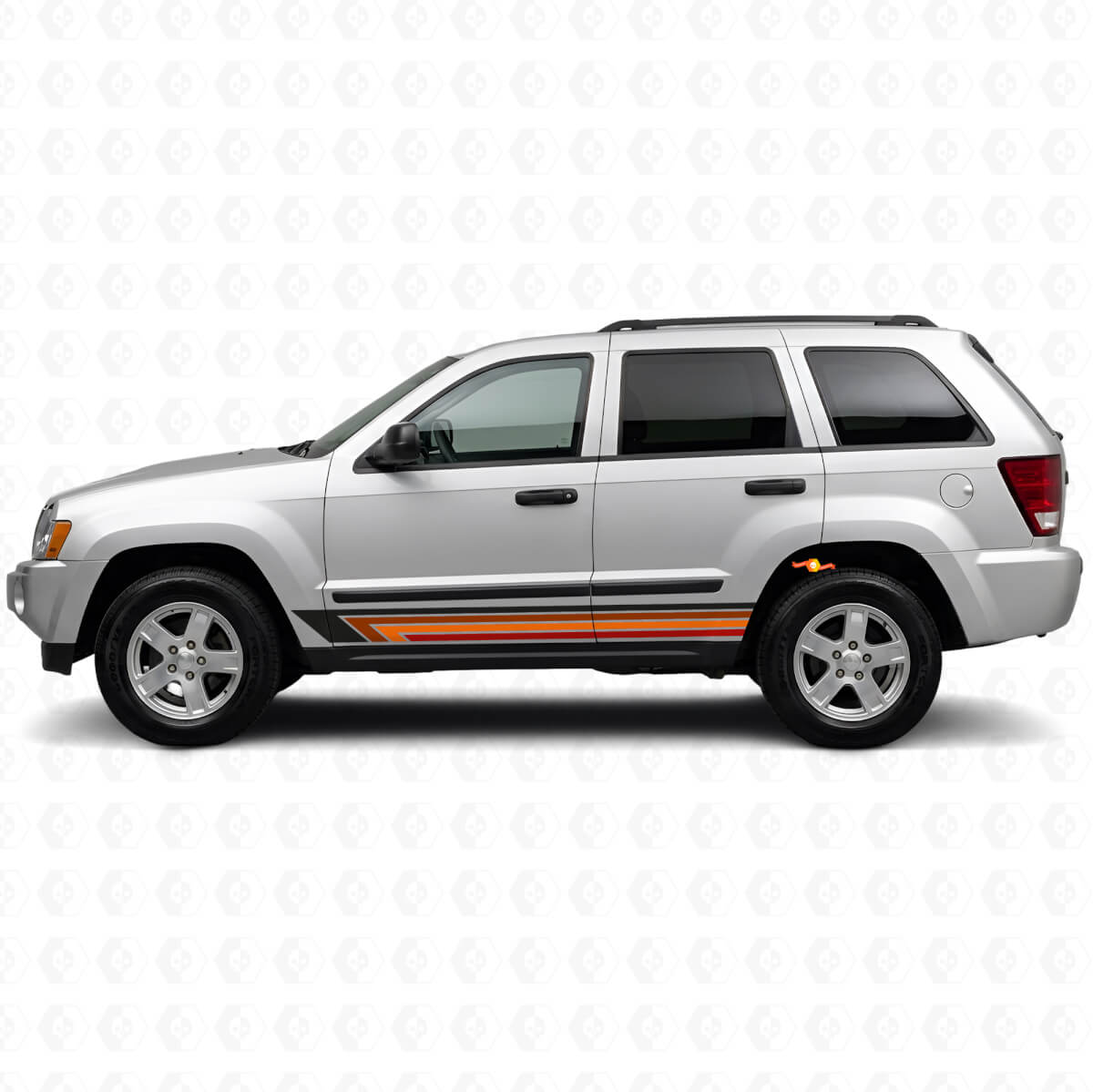 Vintage rechte strepen zijvinylsticker voor Jeep Grand Cherokee 2005-2010