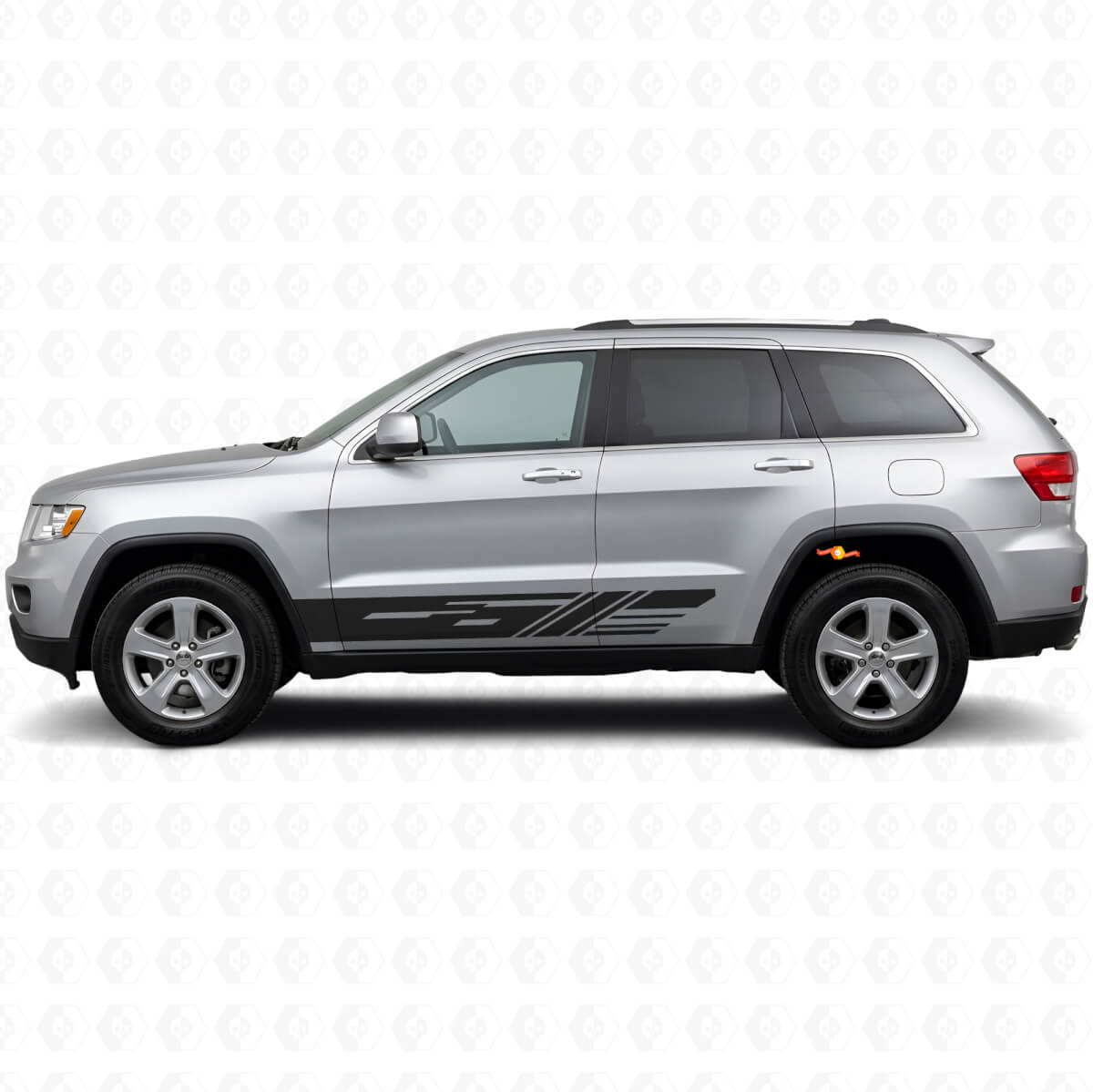 Gedecoreerde Zijstrepen Vinyl Decal Kit voor Jeep Grand Cherokee 2011-2021