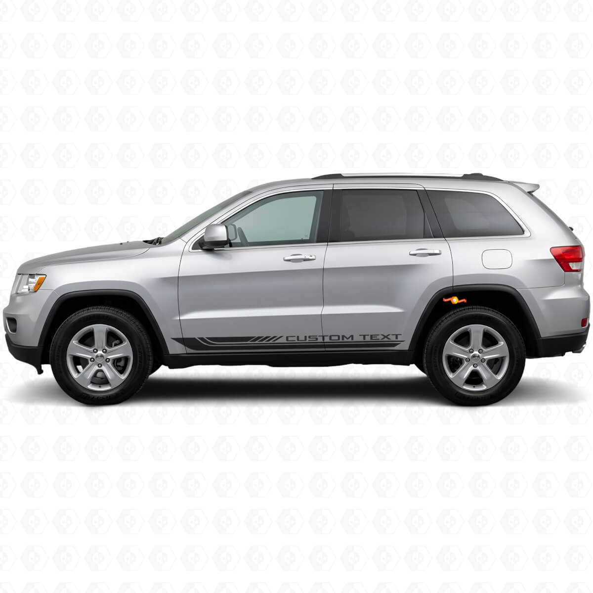 Geblokte Gebogen Zijstrepen Vinyl Decal voor Jeep Grand Cherokee 2011-2021