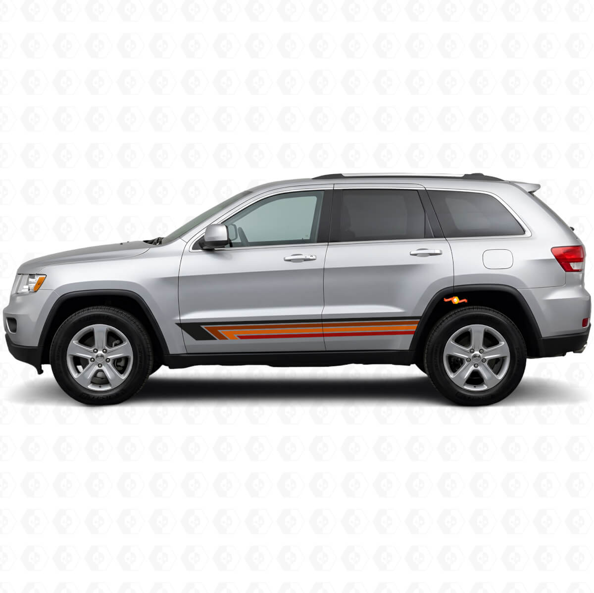 Vintage rechte strepen zijvinylsticker voor Jeep Grand Cherokee 2011-2021