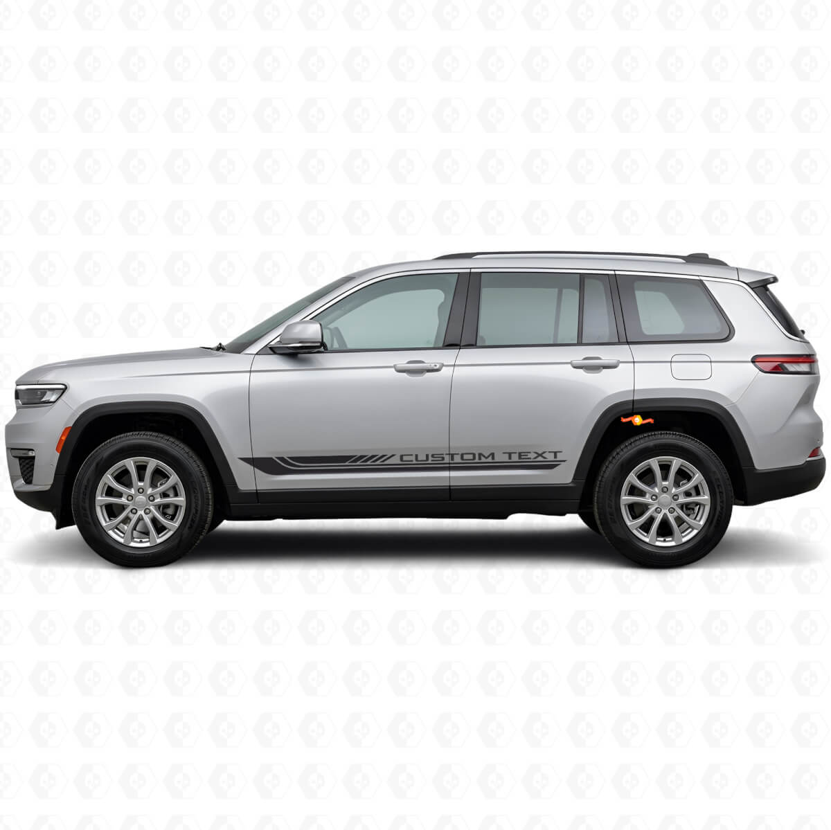 Gebogen Zijstrepen Vinyl Decal met Ruitmotief voor Jeep Grand Cherokee 2021+
