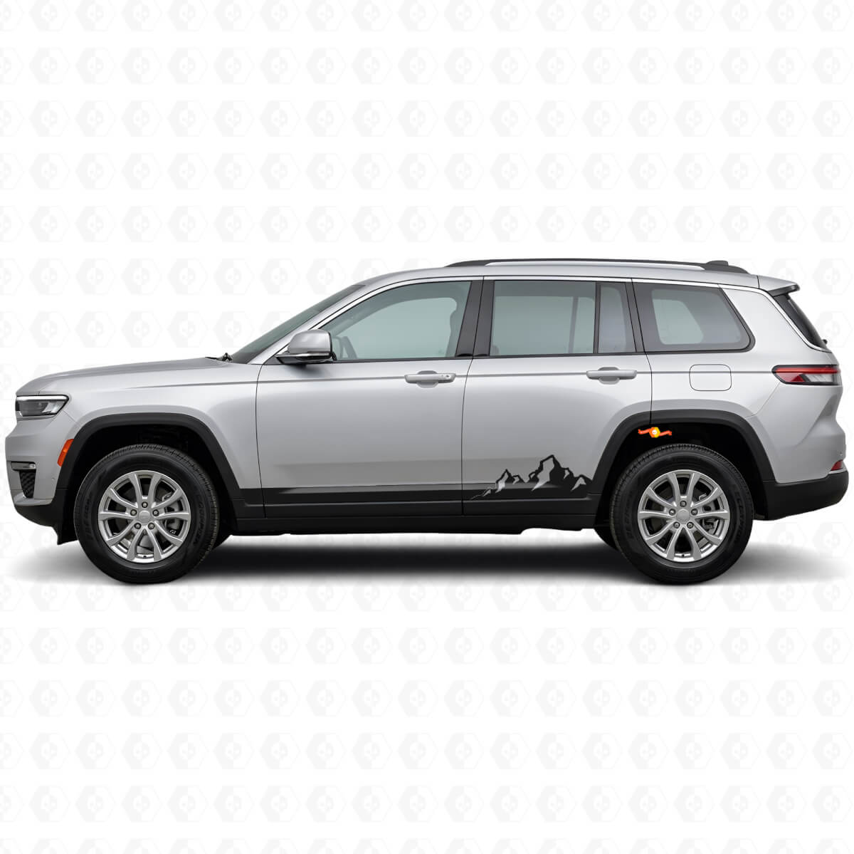 Mountains Dunne Strepen Zij Vinyl Sticker voor Jeep Grand Cherokee 2021+