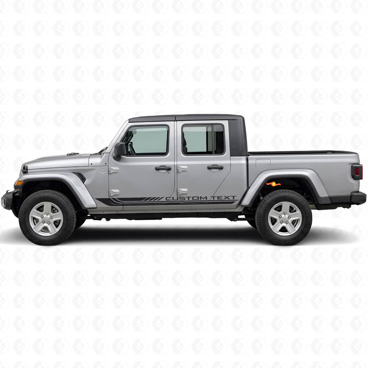 Gebogen Zijstrepen met Ruitmotief Vinyl Sticker voor Jeep Gladiator 2020+