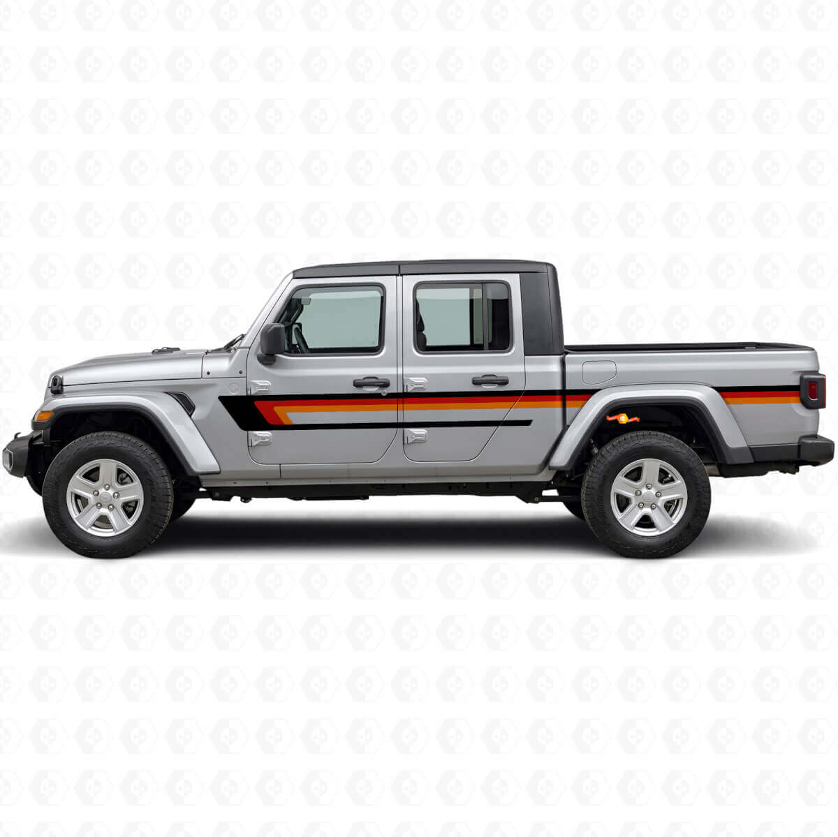 Triple Strepen Deurzijde Vinyl Decal voor Jeep Gladiator 2020+
