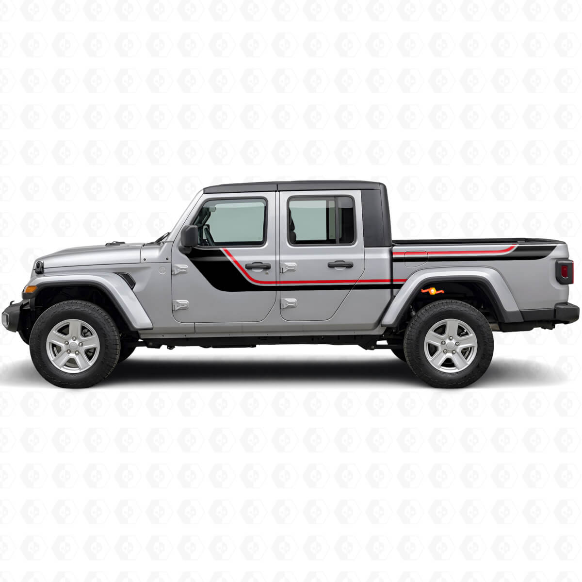 Dubbele Strepen Zij Vinyl Decal voor Jeep Gladiator 2020+