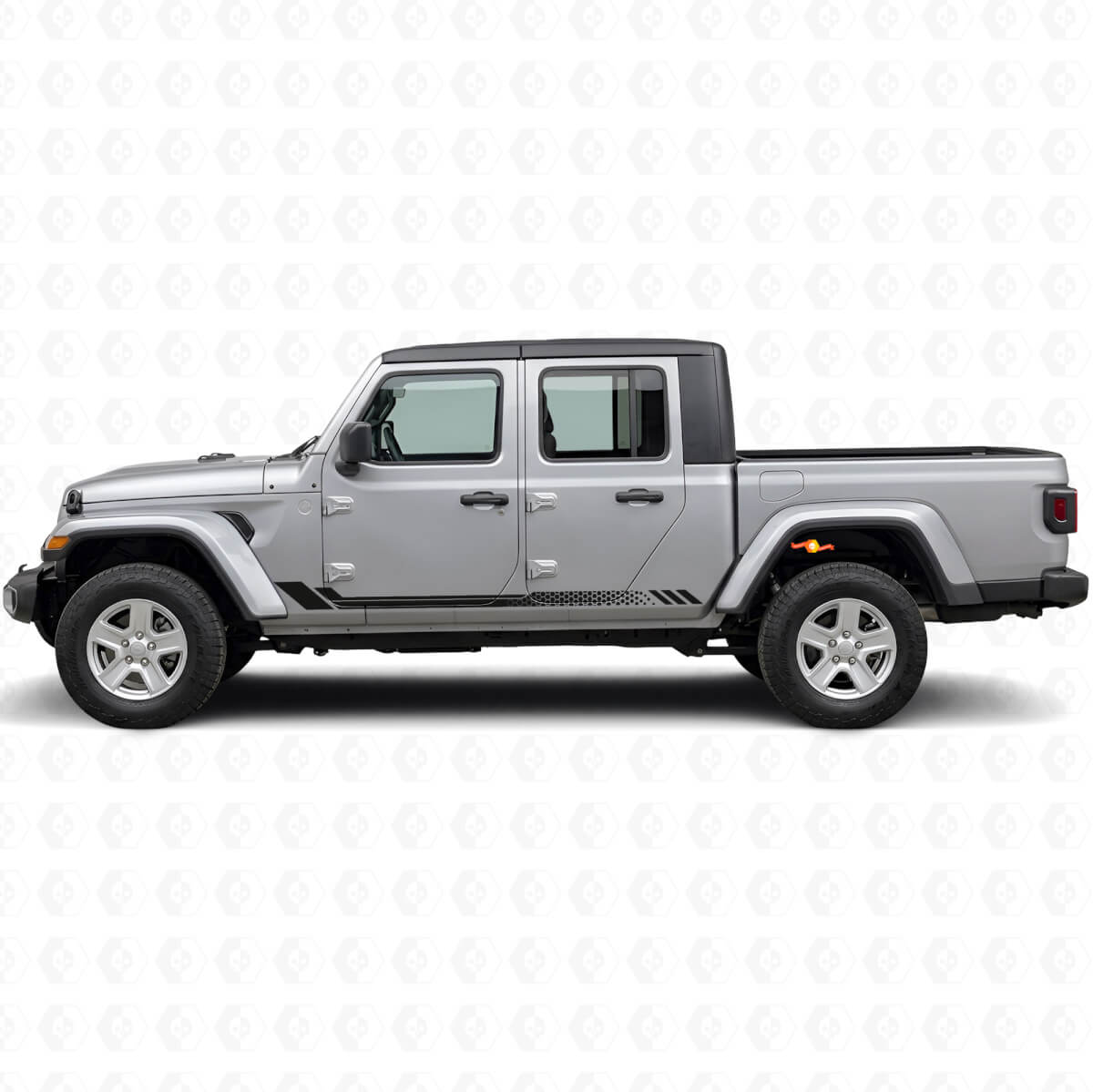 Zeshoekige Strepen Zij Vinyl Sticker voor Jeep Gladiator 2020+