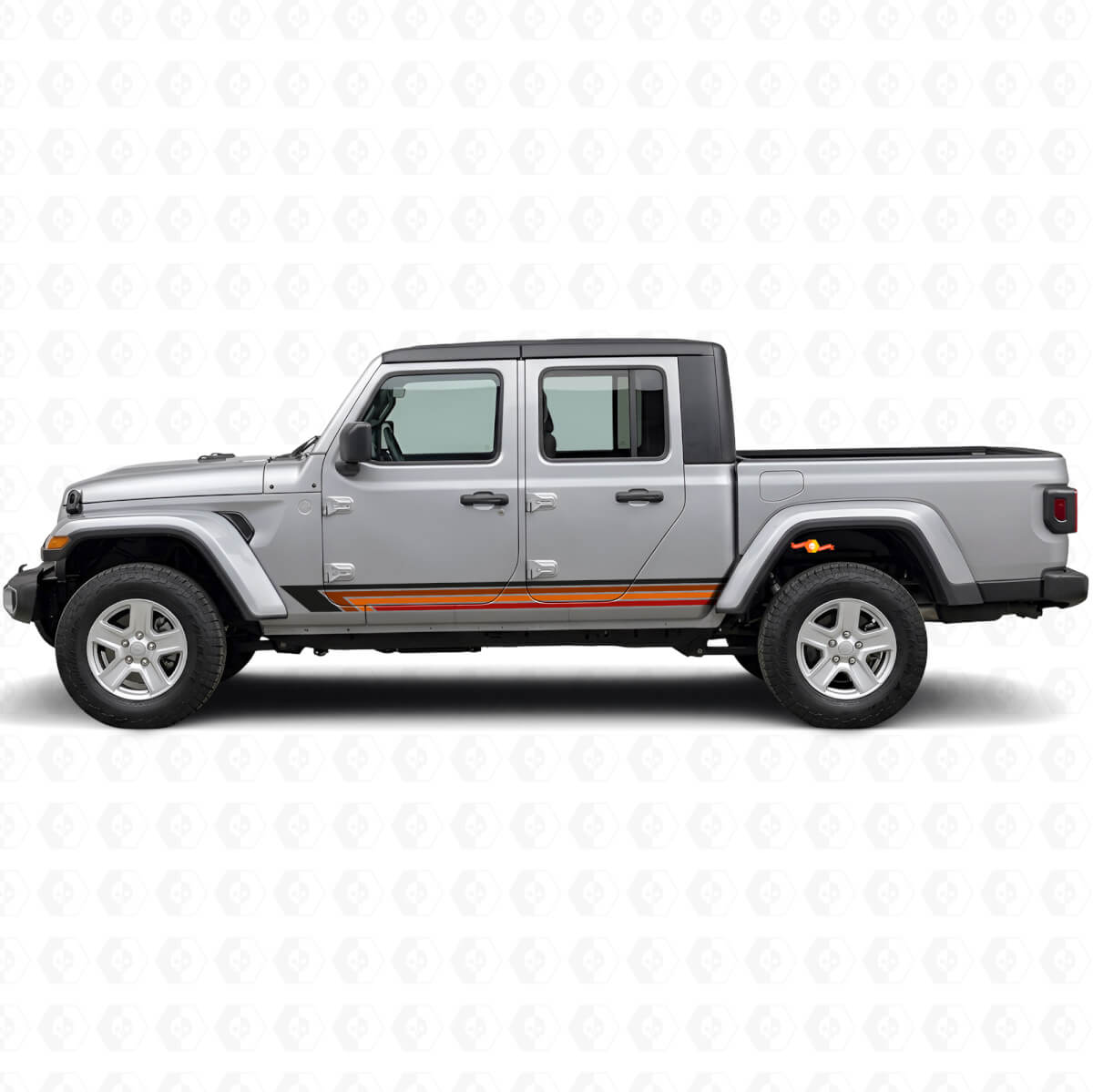 Vintage rechte strepen zijvinylsticker voor Jeep Gladiator 2020+
