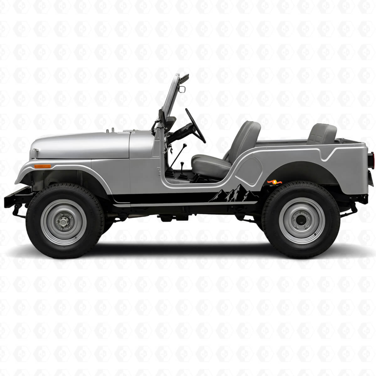 Mountains Brede Strepen Zij Vinyl Decal voor Jeep CJ-5 1955-1983