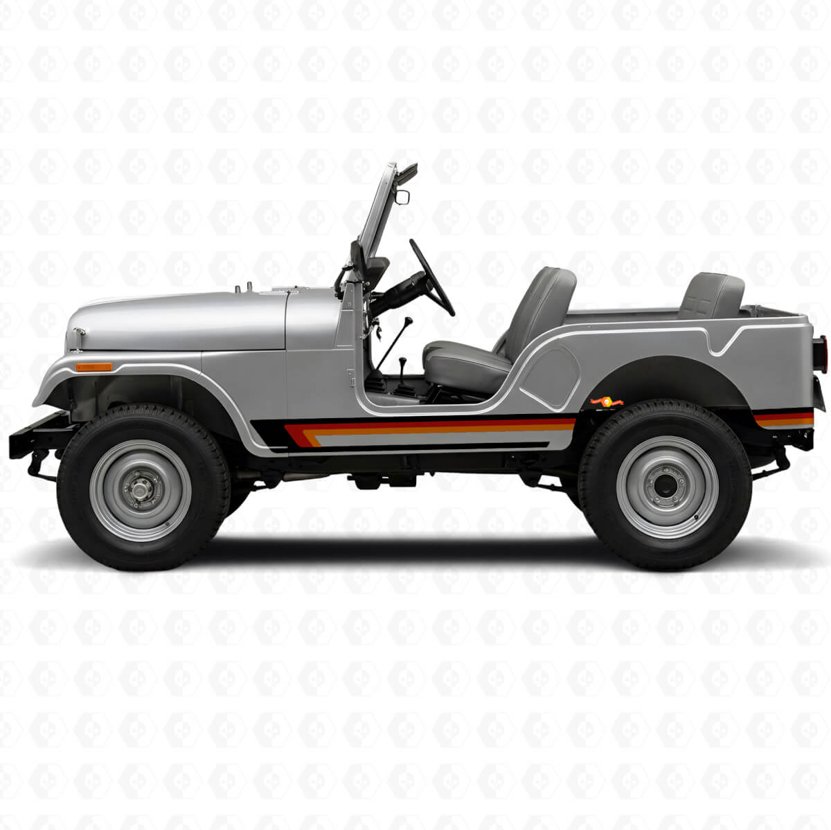 Triple Strepen Deurzijde Vinyl Decal voor Jeep CJ-5 1955-1983