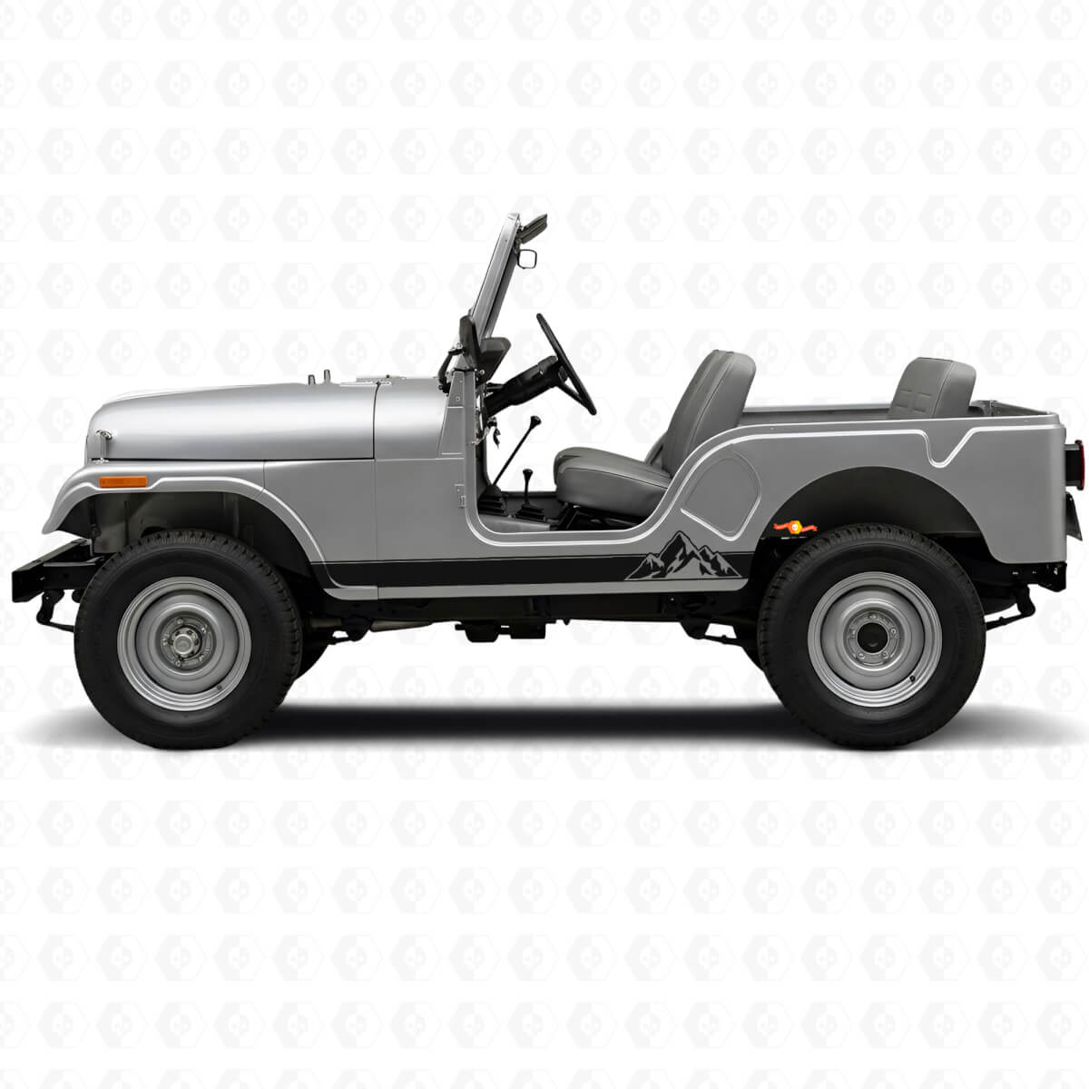 Mountains Style Strepen Zijvinyl Sticker voor Jeep CJ-5 1955-1983